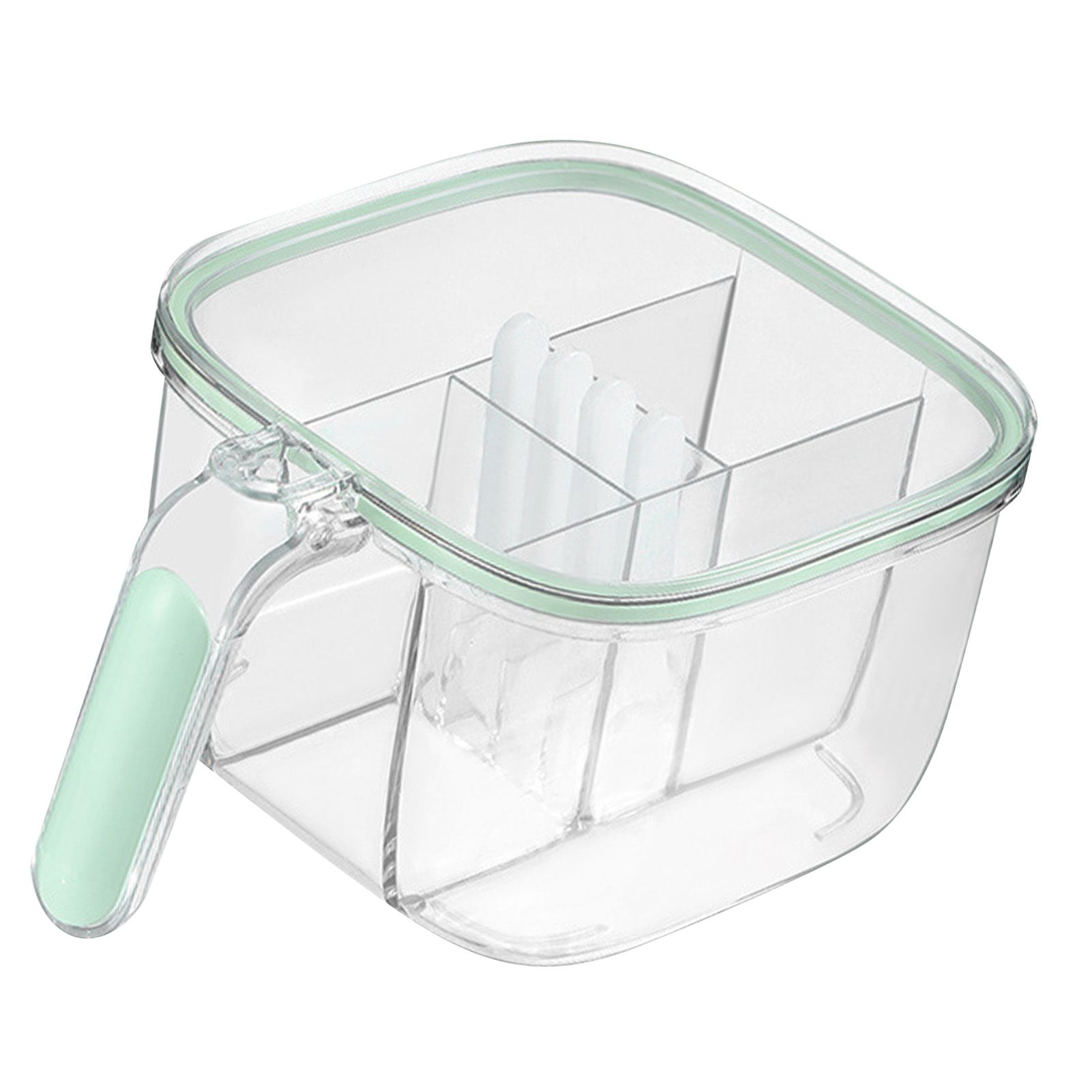Seasoning Box 4 Compartments Transparent Window Strong PET Seasoning Jar with view 3