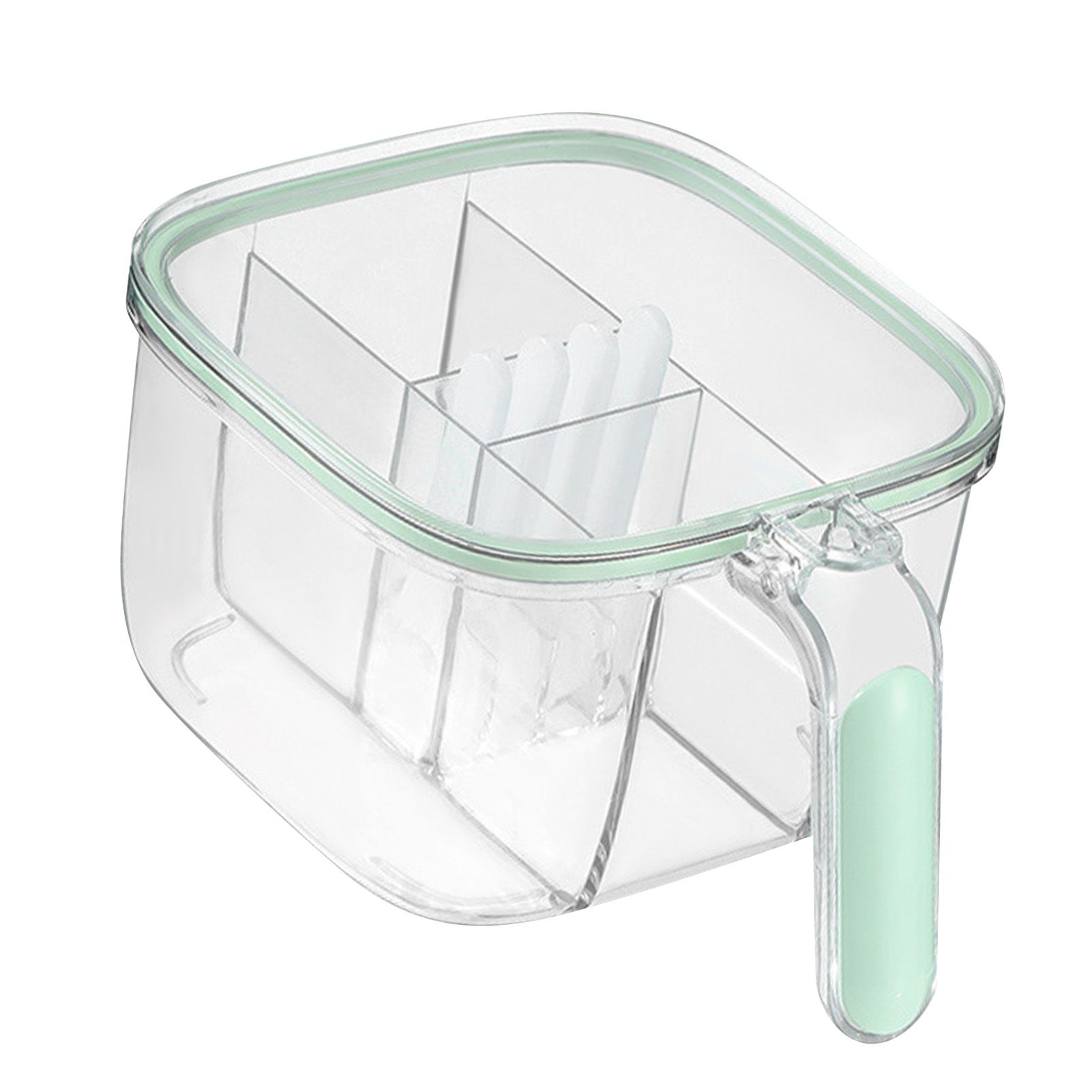 Seasoning Box 4 Compartments Transparent Window Strong PET Seasoning Jar with view 4