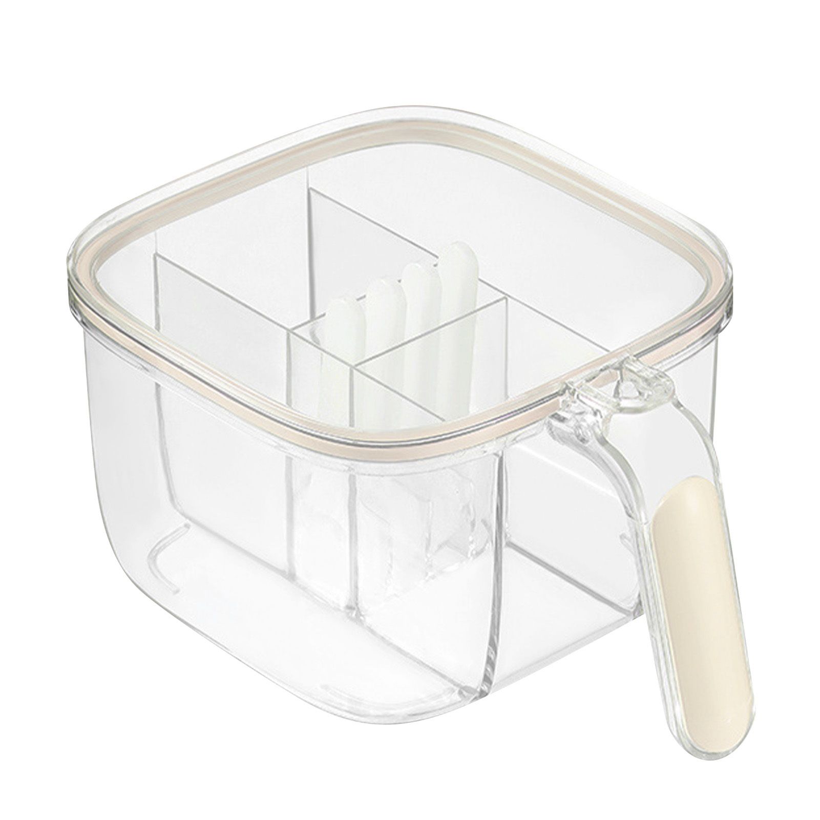 Seasoning Box 4 Compartments Transparent Window Strong PET Seasoning Jar with view 2