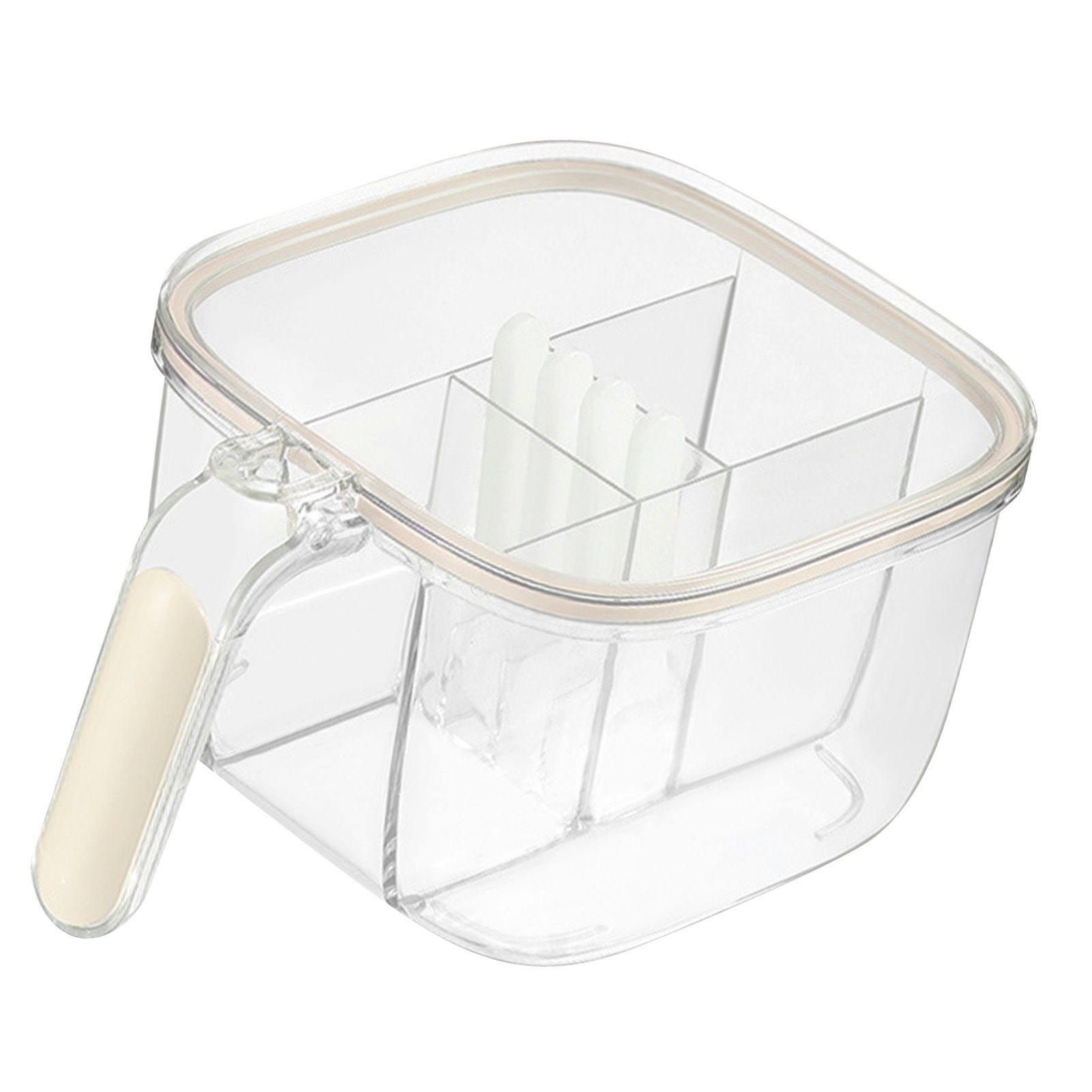 Seasoning Box 4 Compartments Transparent Window Strong PET Seasoning Jar with view 3