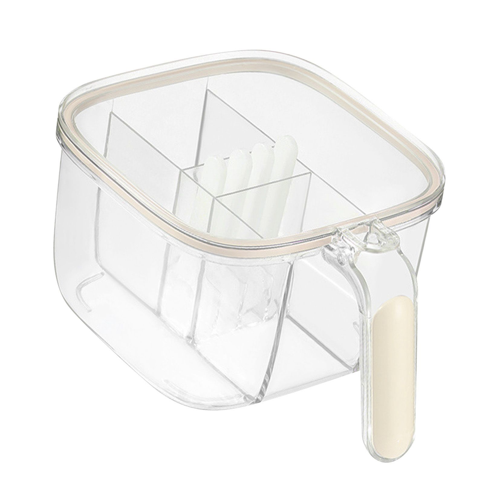 Seasoning Box 4 Compartments Transparent Window Strong PET Seasoning Jar with view 4