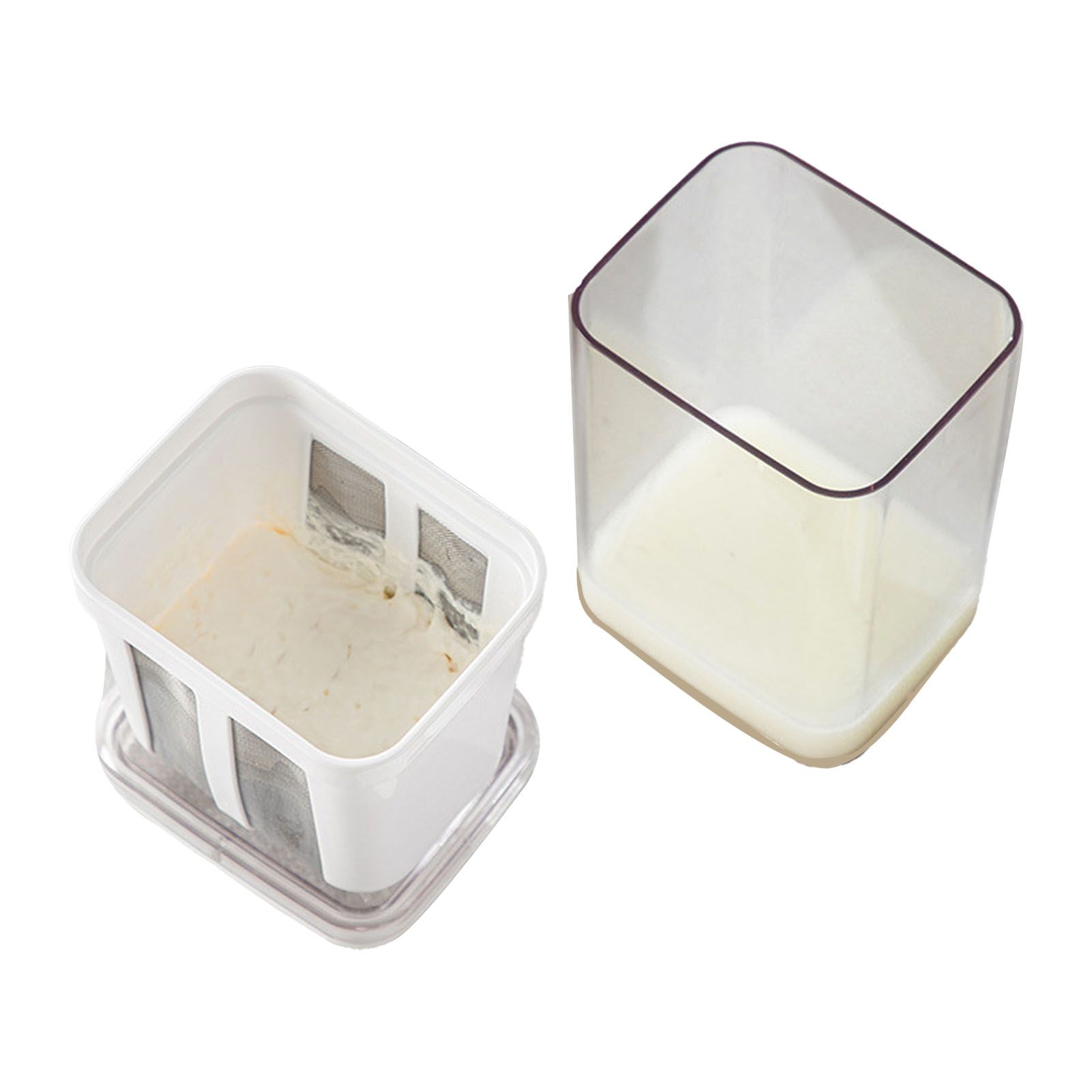 Yogurt Strainer with Extra Fine Mesh Strainer Bag Transparent Cover Multi view 3