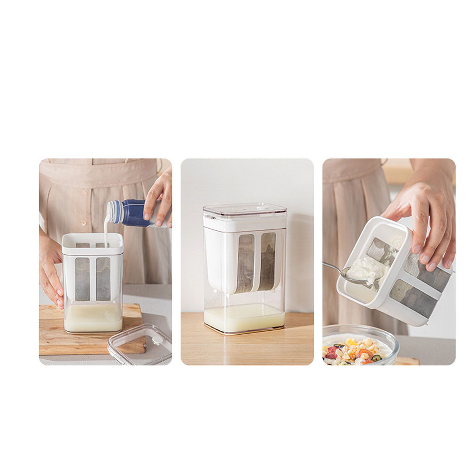 Yogurt Strainer with Extra Fine Mesh Strainer Bag Transparent Cover Multi view 11