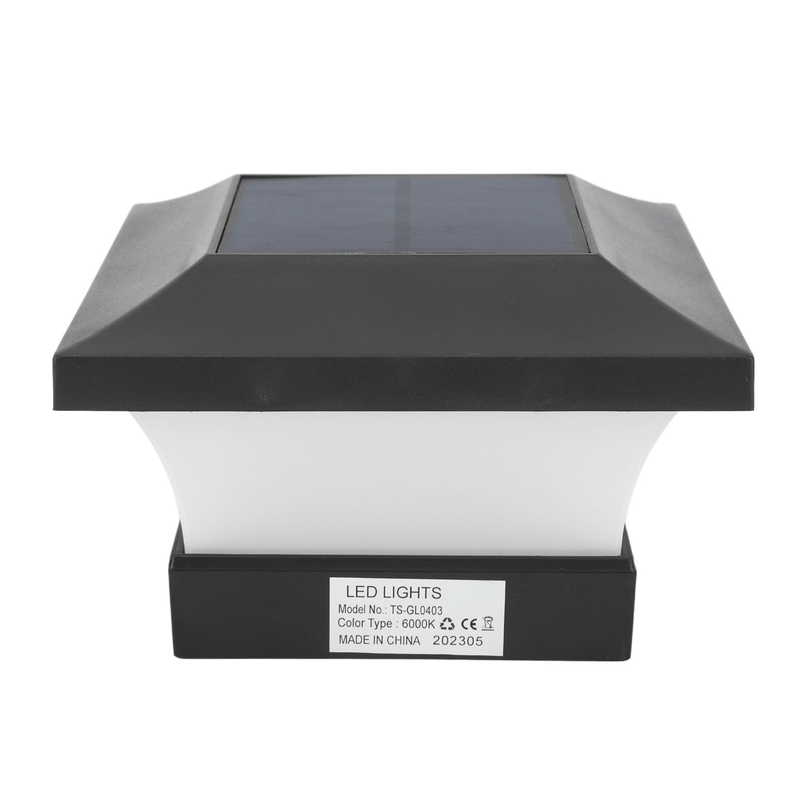 Solar Capital Lamp White Light 2000mAh IP65 LED Solar Post Cap Lights for view 5