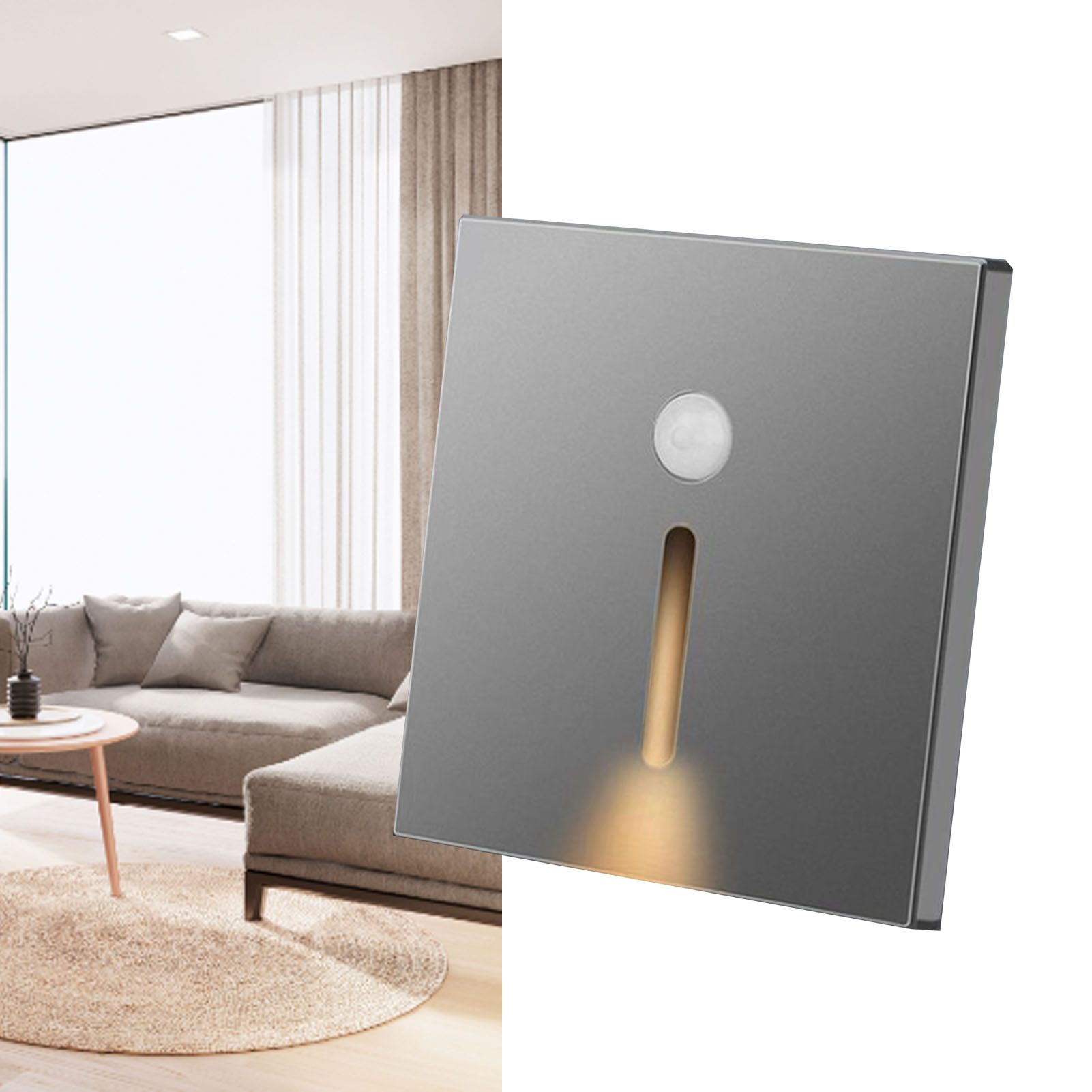LED Motion Sensor Night Light ABS Small LED Induction Lamp for Bedside view 6