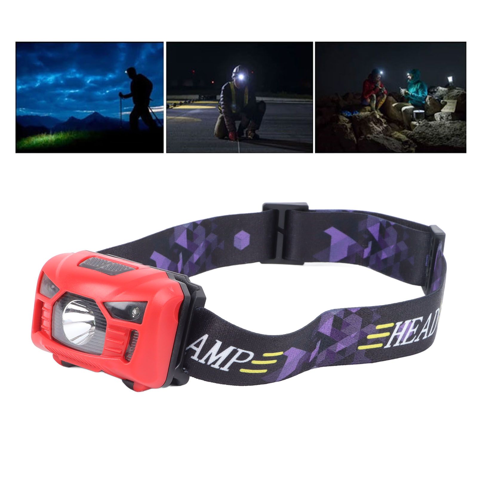 LED Headlamp Ultra Bright IPX7 Waterproof USB Rechargeable Headlamp with view 11