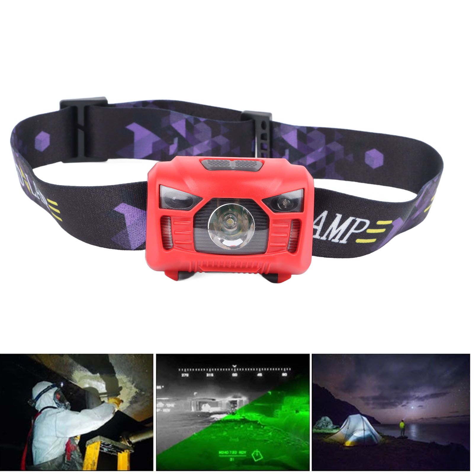 LED Headlamp Ultra Bright IPX7 Waterproof USB Rechargeable Headlamp with view 12