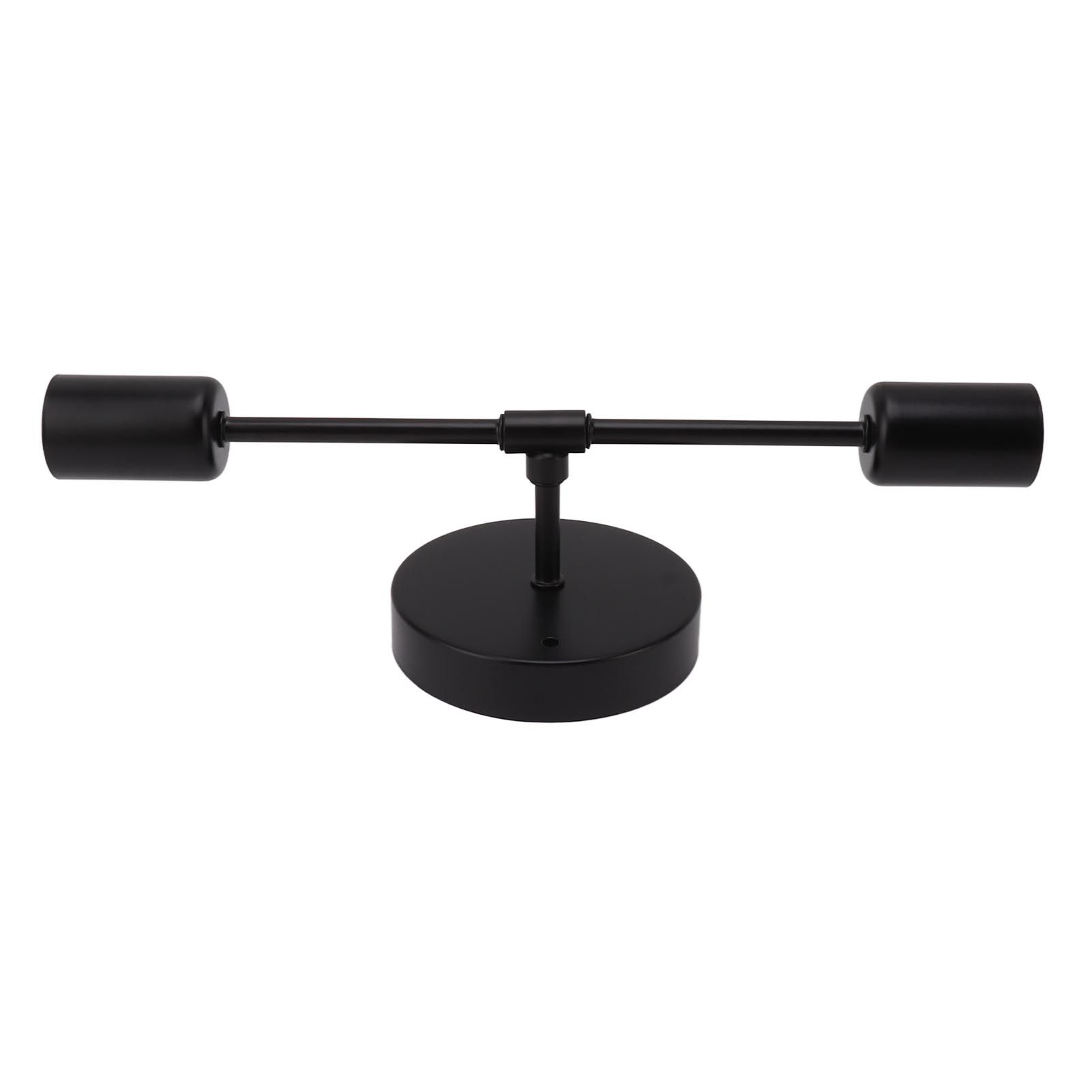 E27 E26 Double Wall Light Base Iron 85‑265V Black Modern Light Holder Base for view 3