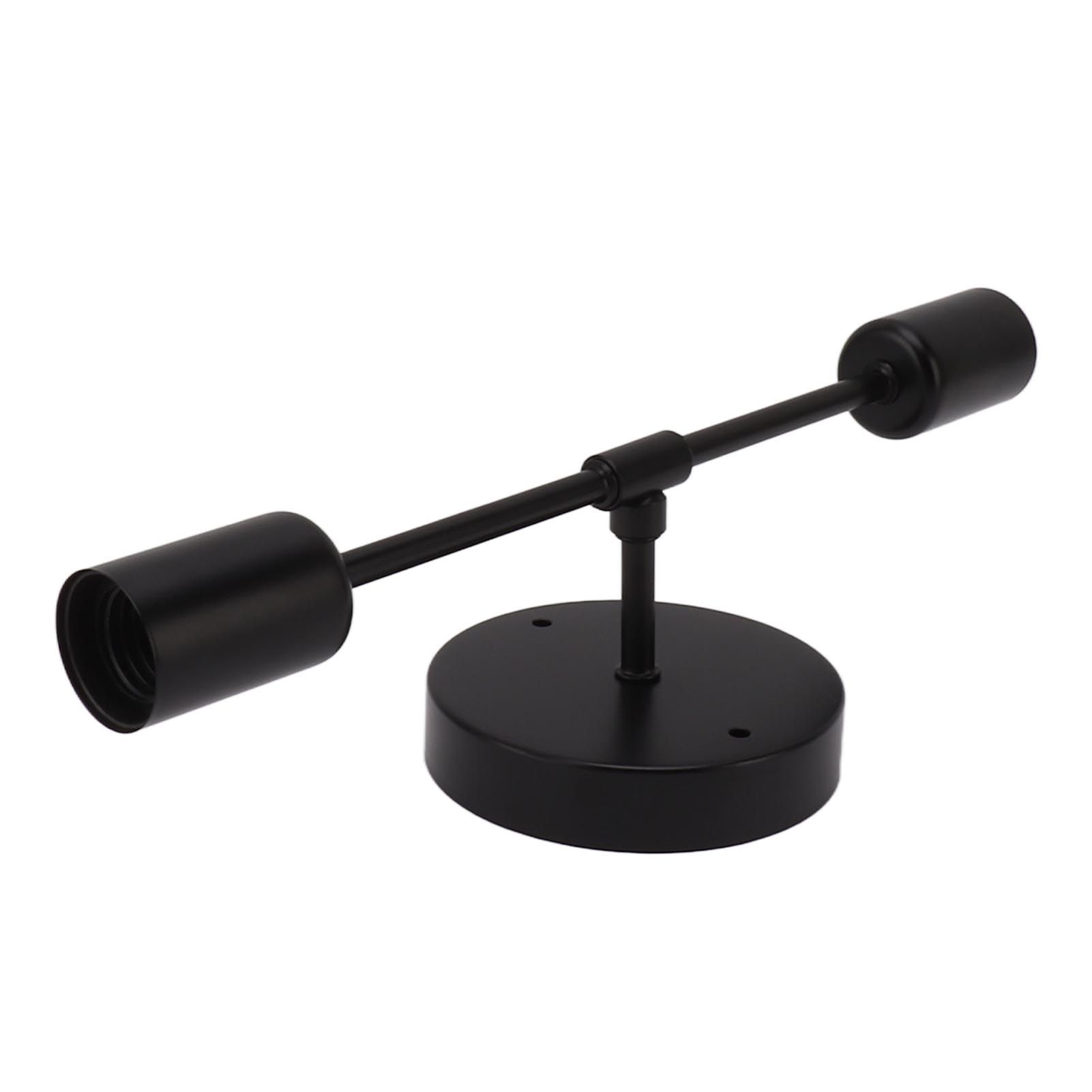 E27 E26 Double Wall Light Base Iron 85‑265V Black Modern Light Holder Base for view 4