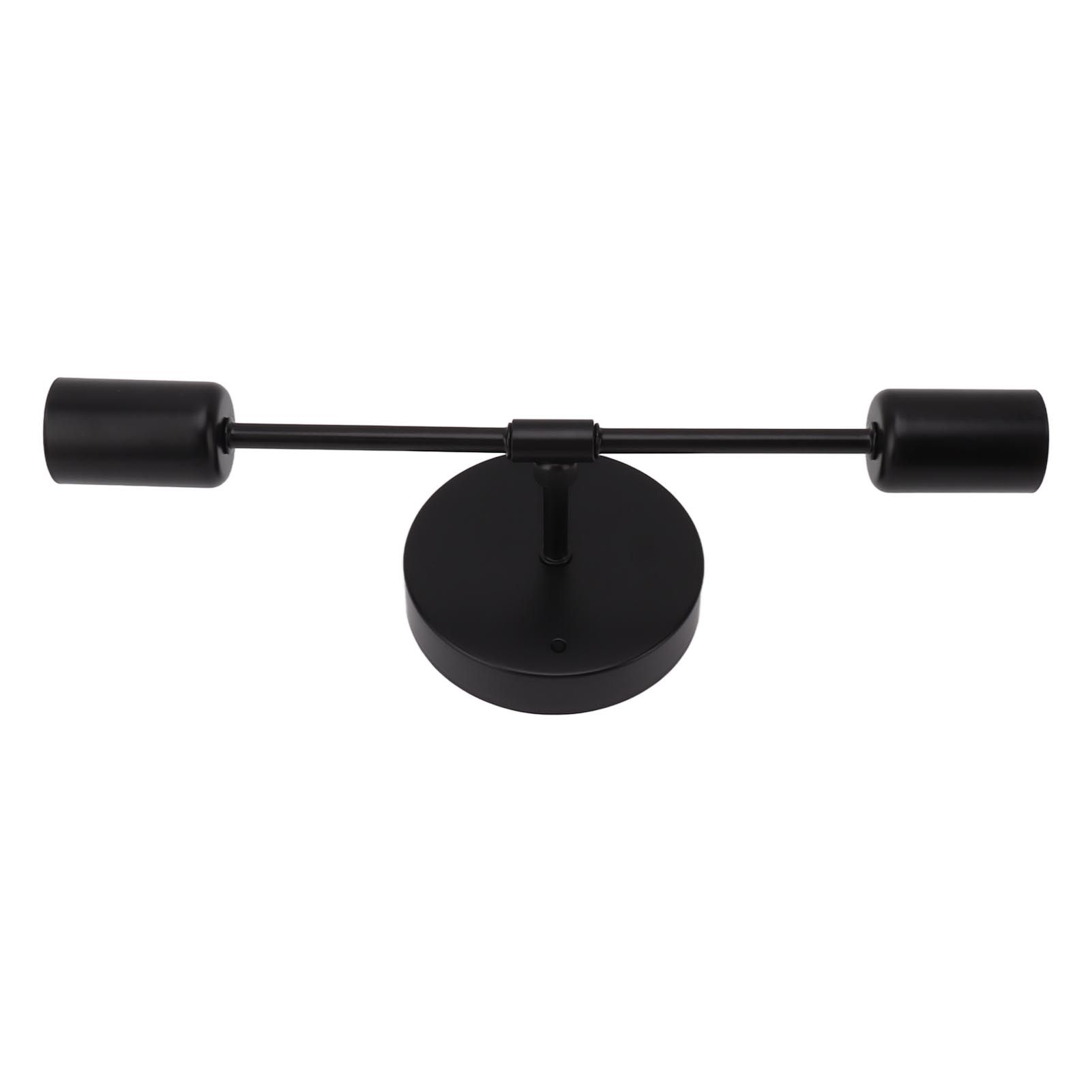 E27 E26 Double Wall Light Base Iron 85‑265V Black Modern Light Holder Base for view 5