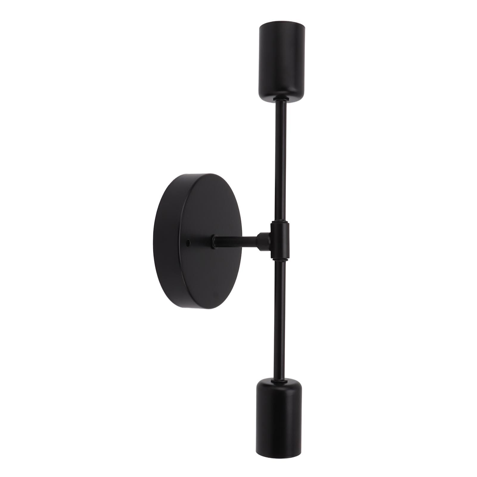 E27 E26 Double Wall Light Base Iron 85‑265V Black Modern Light Holder Base for view 7