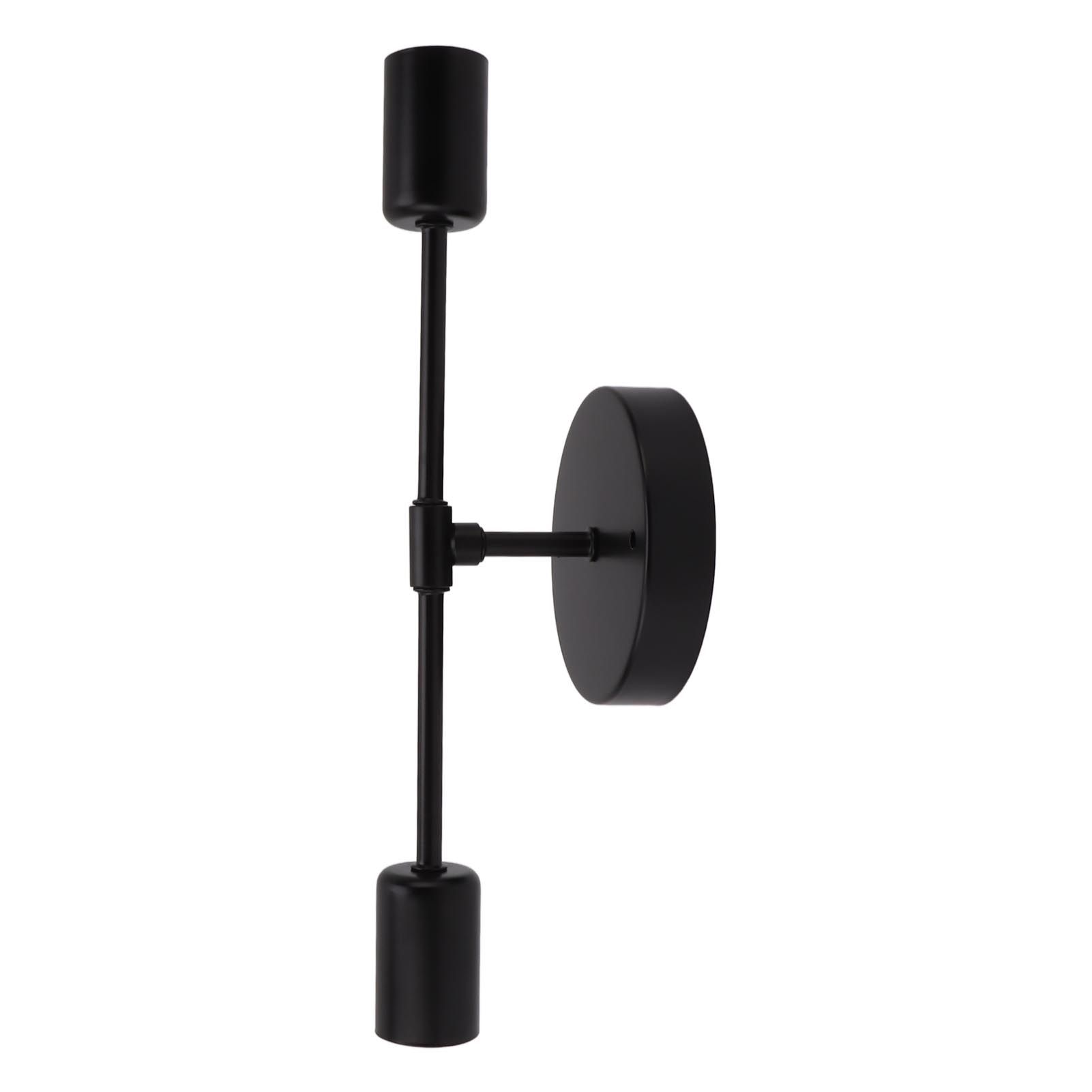 E27 E26 Double Wall Light Base Iron 85‑265V Black Modern Light Holder Base for view 8