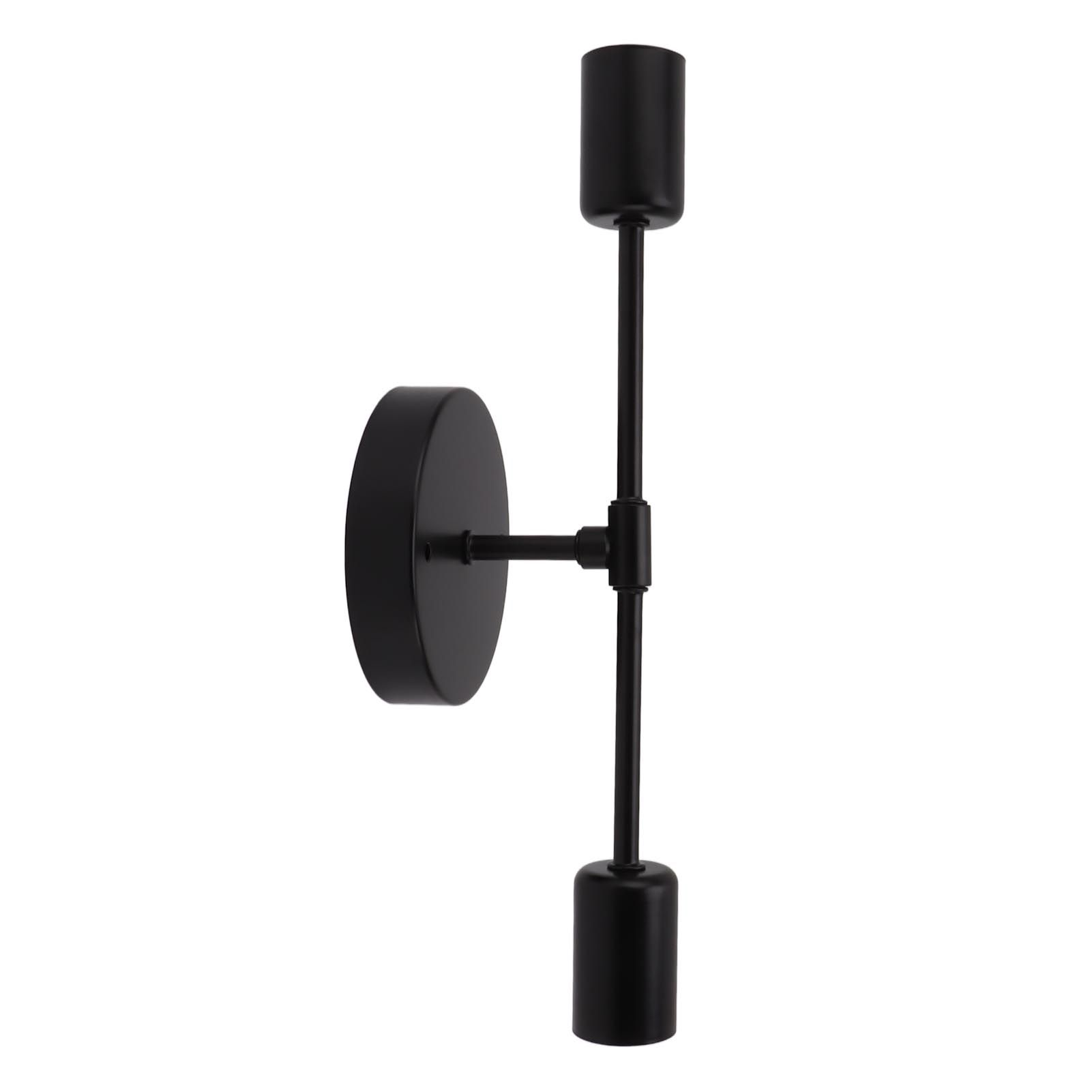 E27 E26 Double Wall Light Base Iron 85‑265V Black Modern Light Holder Base for view 10