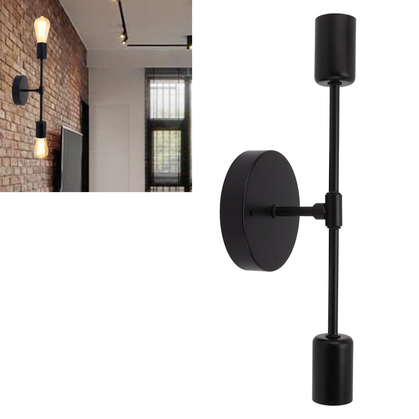 E27 E26 Double Wall Light Base Iron 85‑265V Black Modern Light Holder Base for view 11