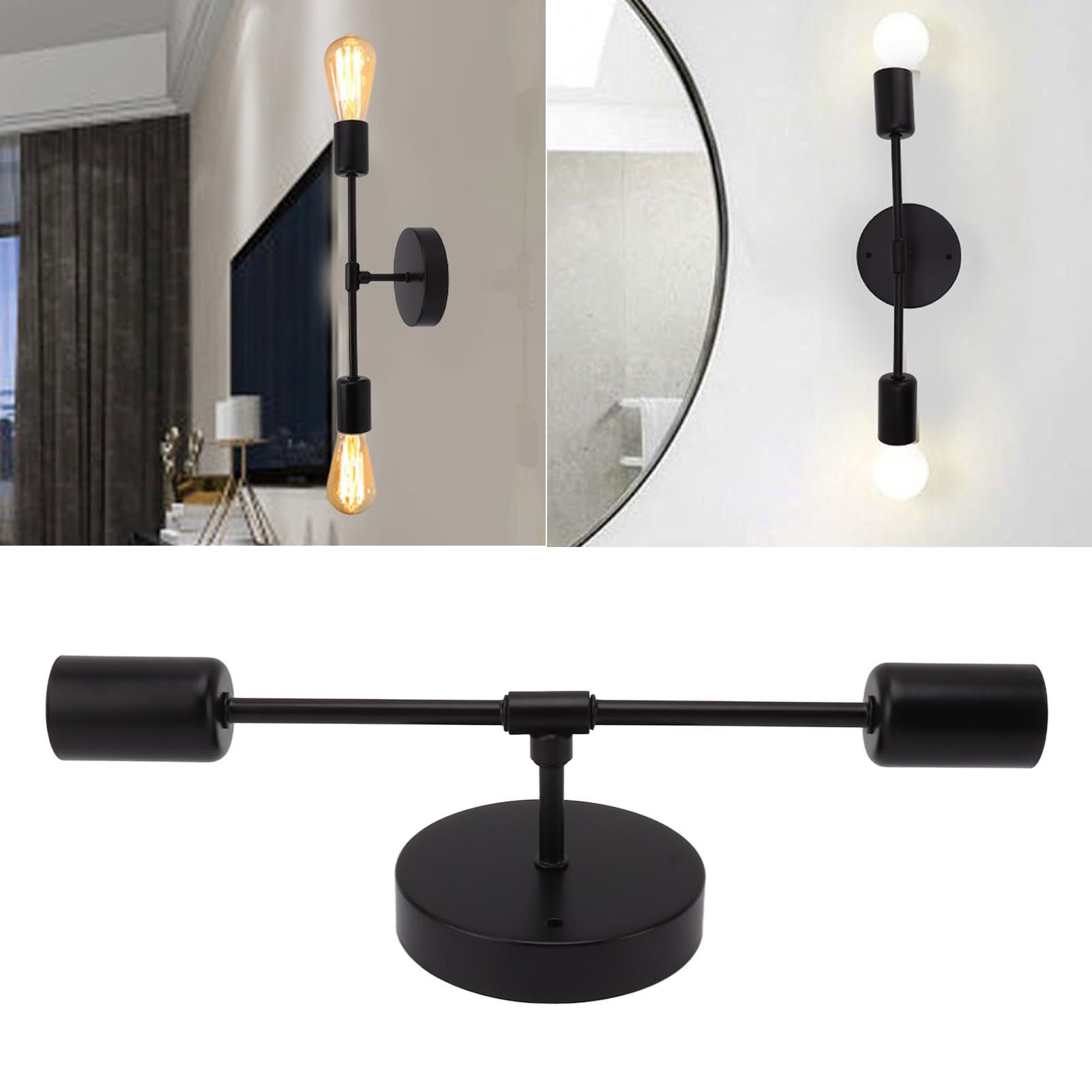 E27 E26 Double Wall Light Base Iron 85‑265V Black Modern Light Holder Base for view 12