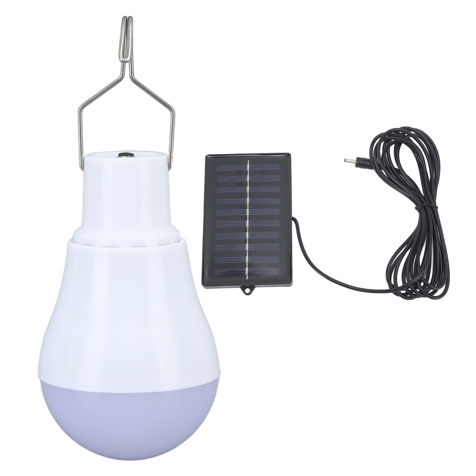 Solar Light Bulb Solar Panel LED Bulb ABS White Light 500mAh Battery Hook view 2