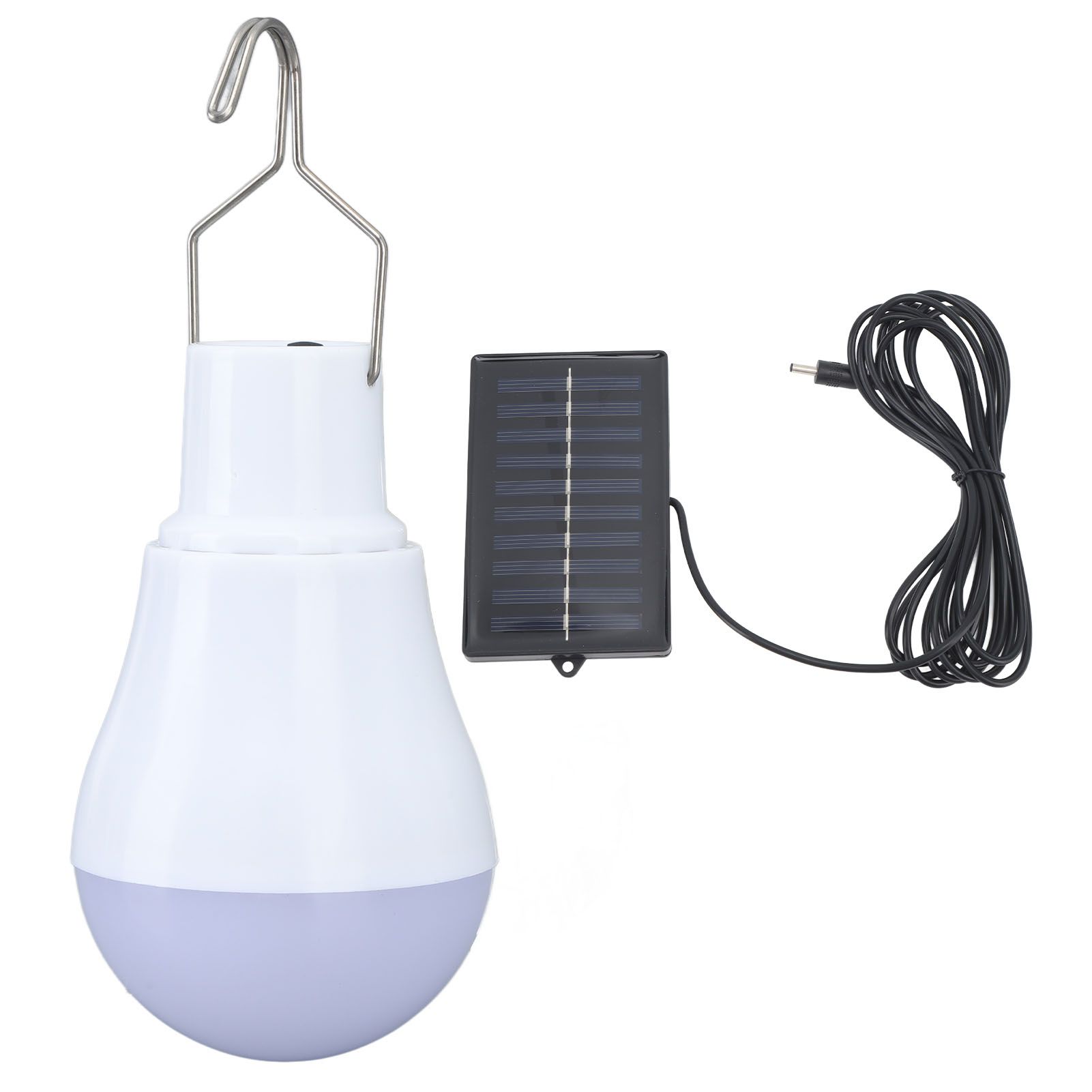 Solar Light Bulb Solar Panel LED Bulb ABS White Light 500mAh Battery Hook view 3