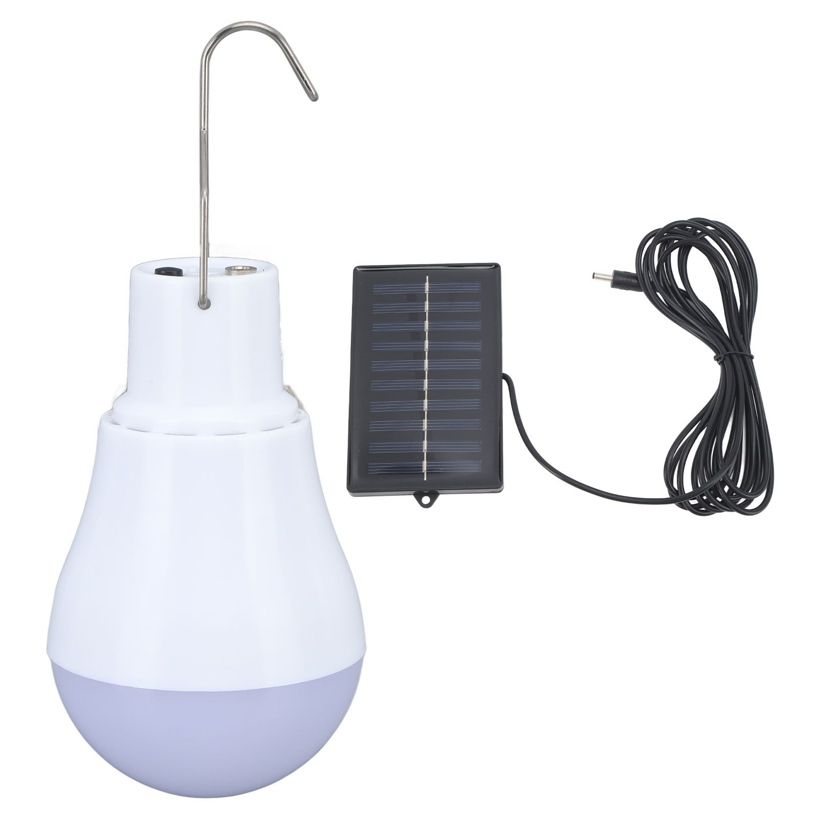 Solar Light Bulb Solar Panel LED Bulb ABS White Light 500mAh Battery Hook view 5
