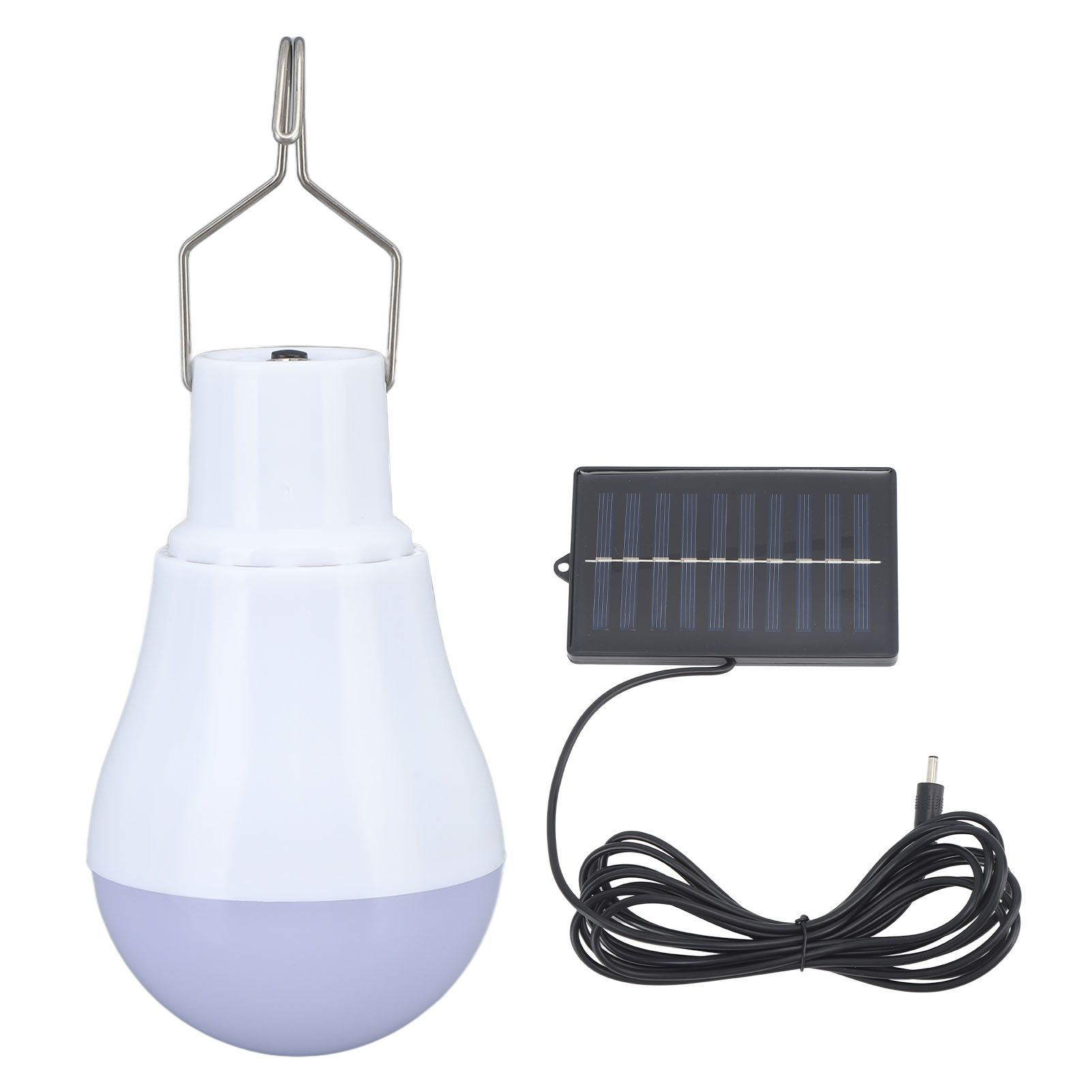 Solar Light Bulb Solar Panel LED Bulb ABS White Light 500mAh Battery Hook view 6