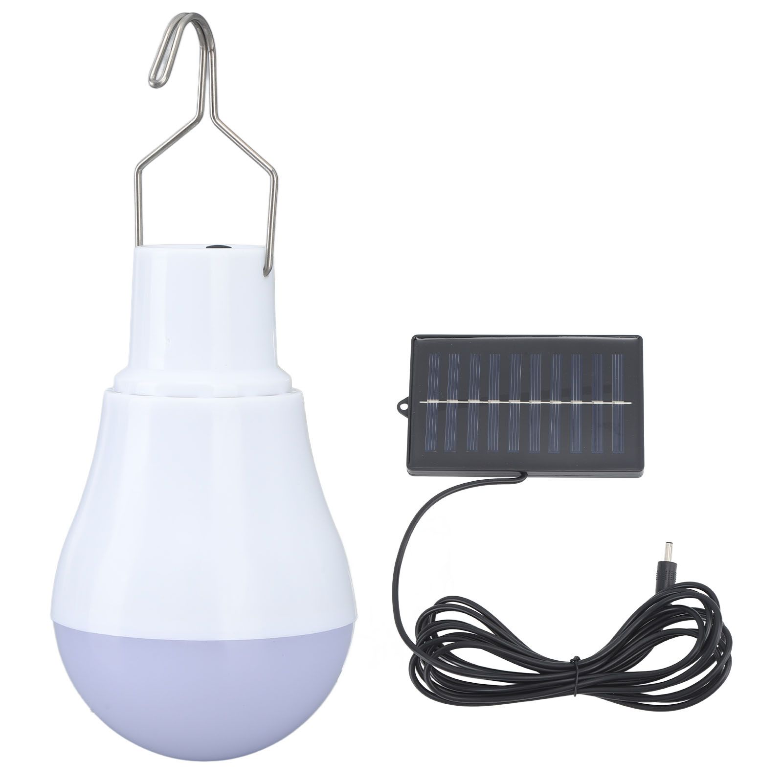 Solar Light Bulb Solar Panel LED Bulb ABS White Light 500mAh Battery Hook view 7