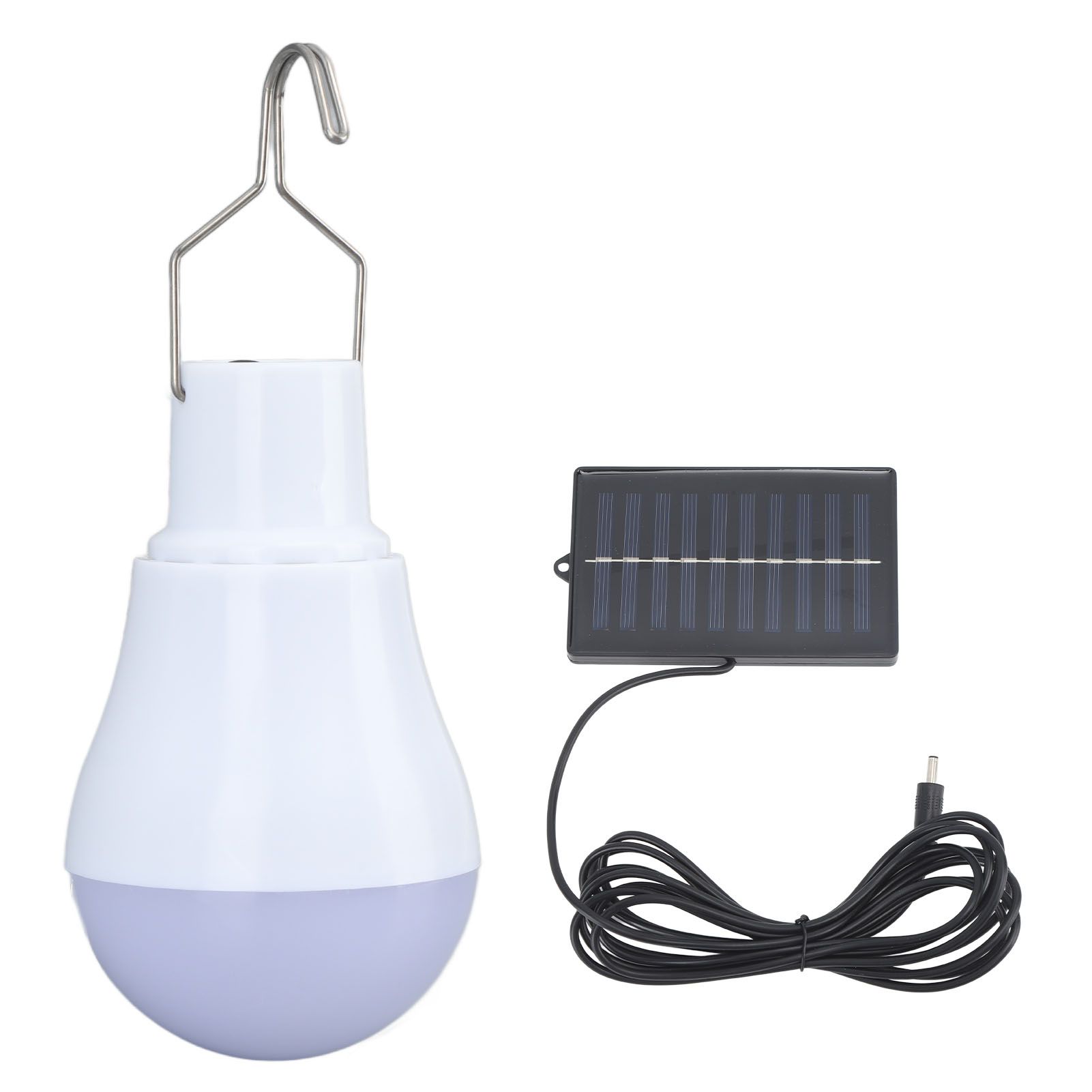 Solar Light Bulb Solar Panel LED Bulb ABS White Light 500mAh Battery Hook view 8