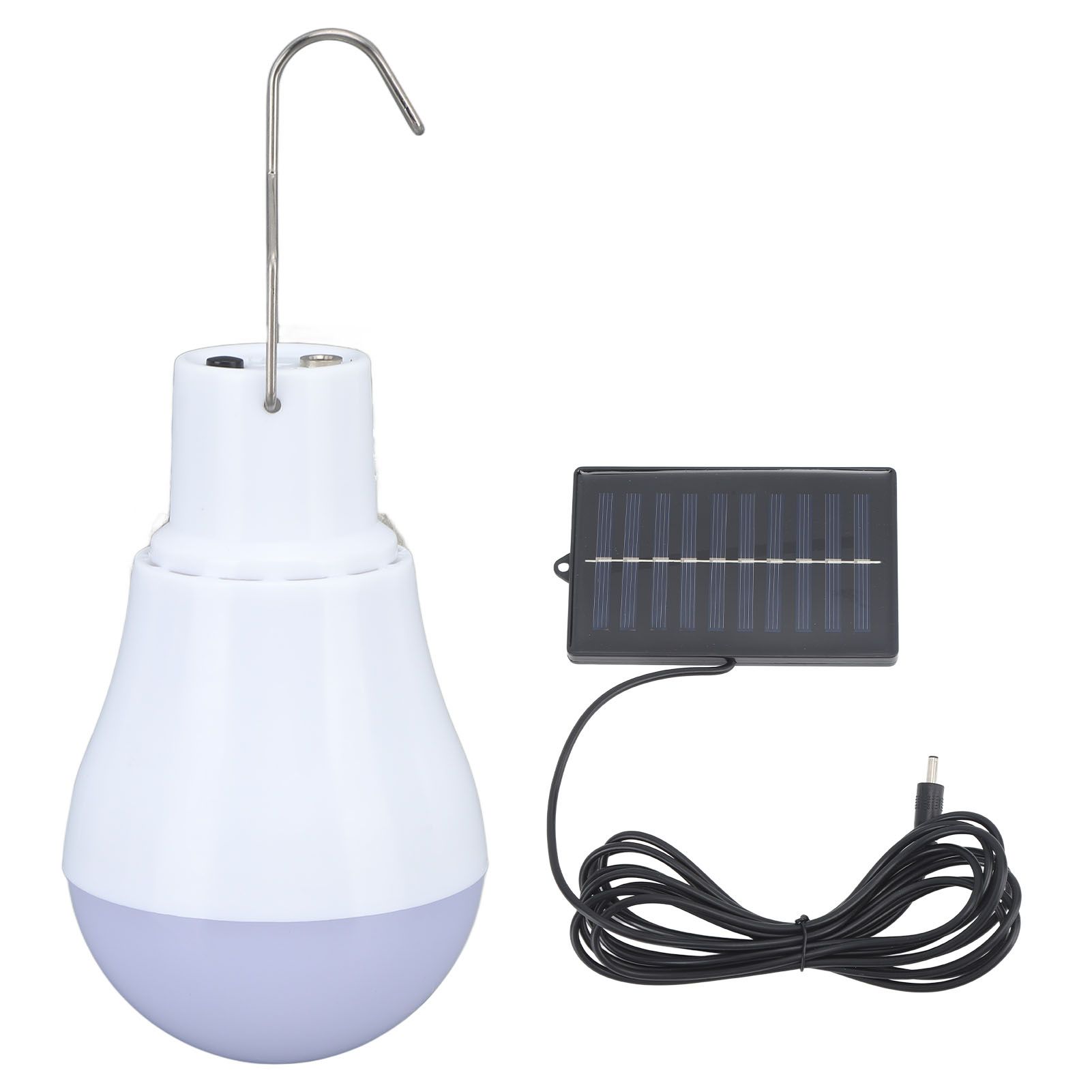 Solar Light Bulb Solar Panel LED Bulb ABS White Light 500mAh Battery Hook view 9