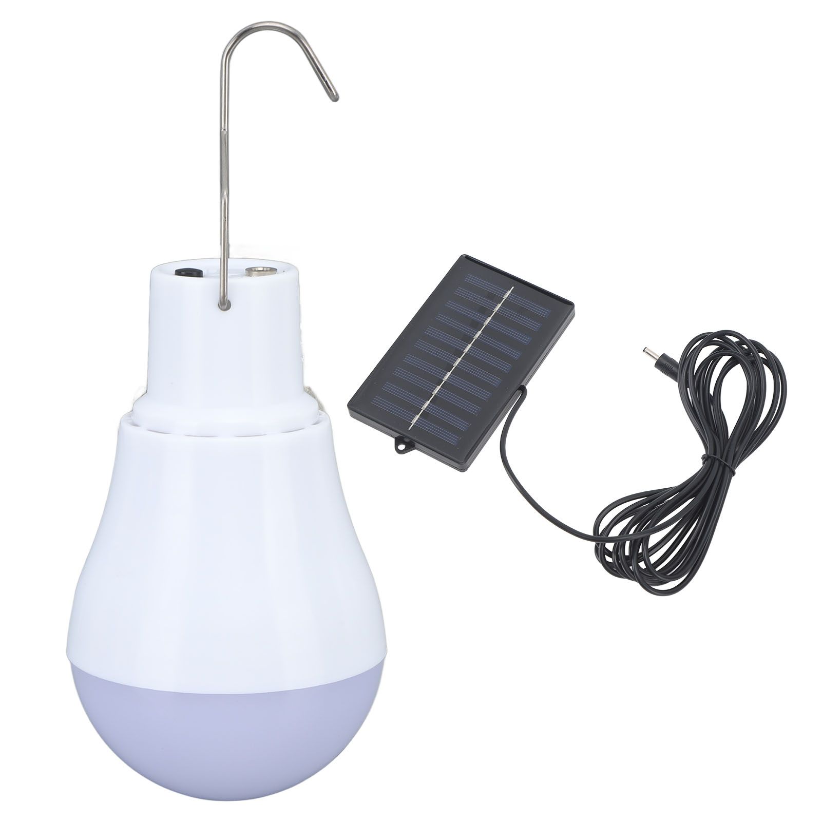 Solar Light Bulb Solar Panel LED Bulb ABS White Light 500mAh Battery Hook view 10