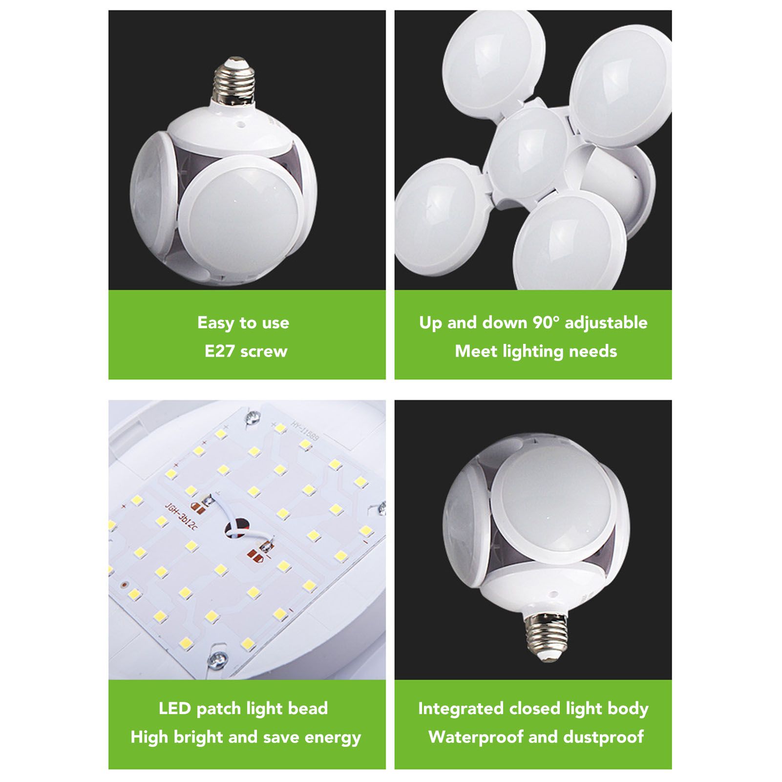 Foldable Football Type Bulb ABS and Acrylic 85‑265V E27 E26 40W Folding LED view 13