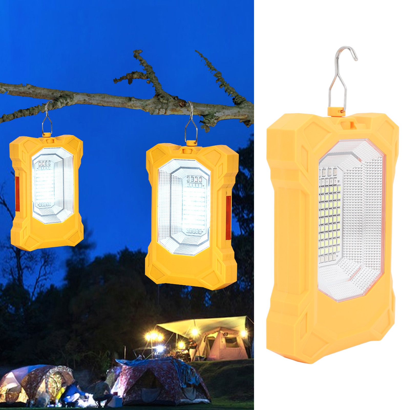 LED Solar Light Rechargeable Portable Flood Light Hooked Tent Light Outdoor view 12