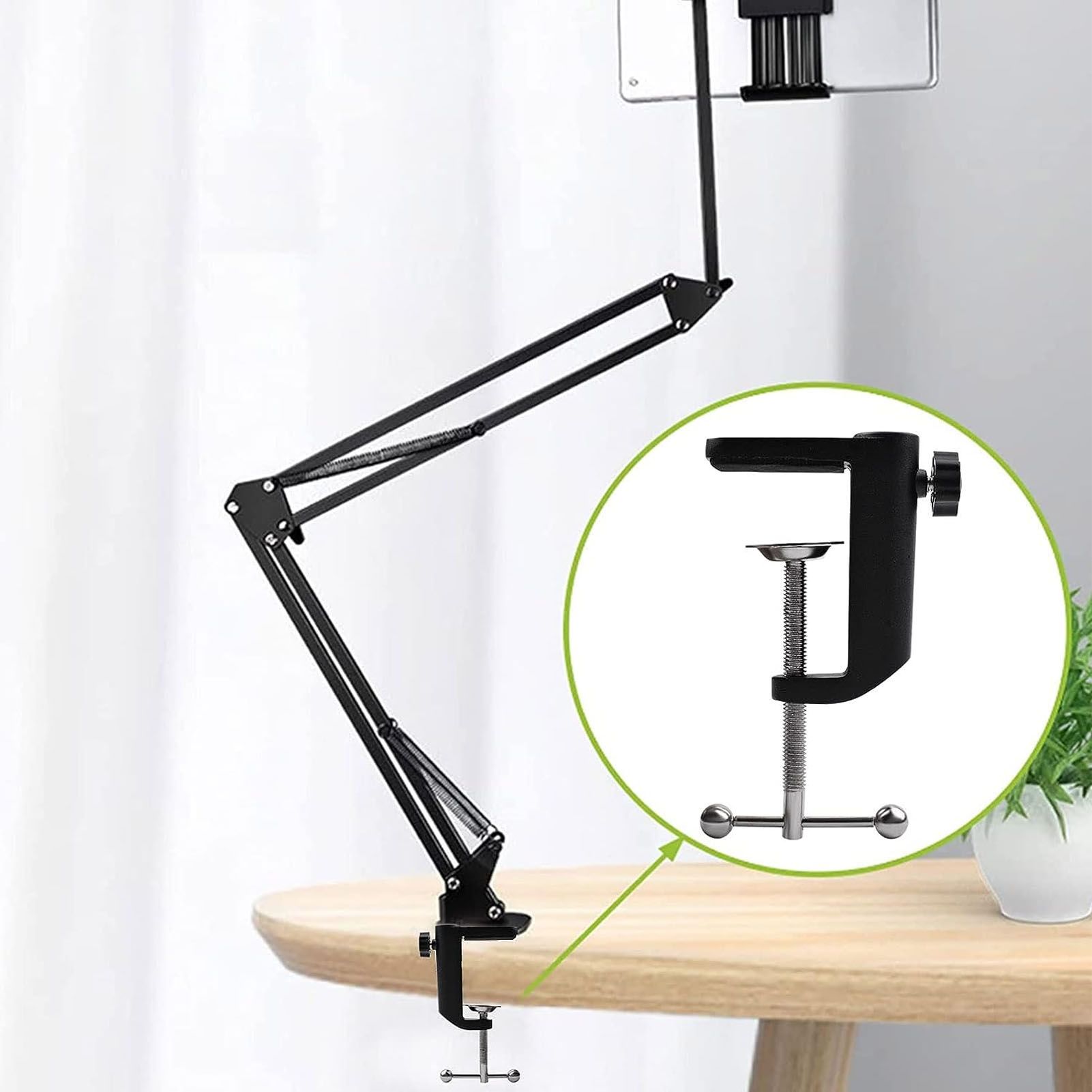 Desk C Clamp Aluminum Black 2.4inch 61mm Desk Table Mount Clamp for Desktop view 12
