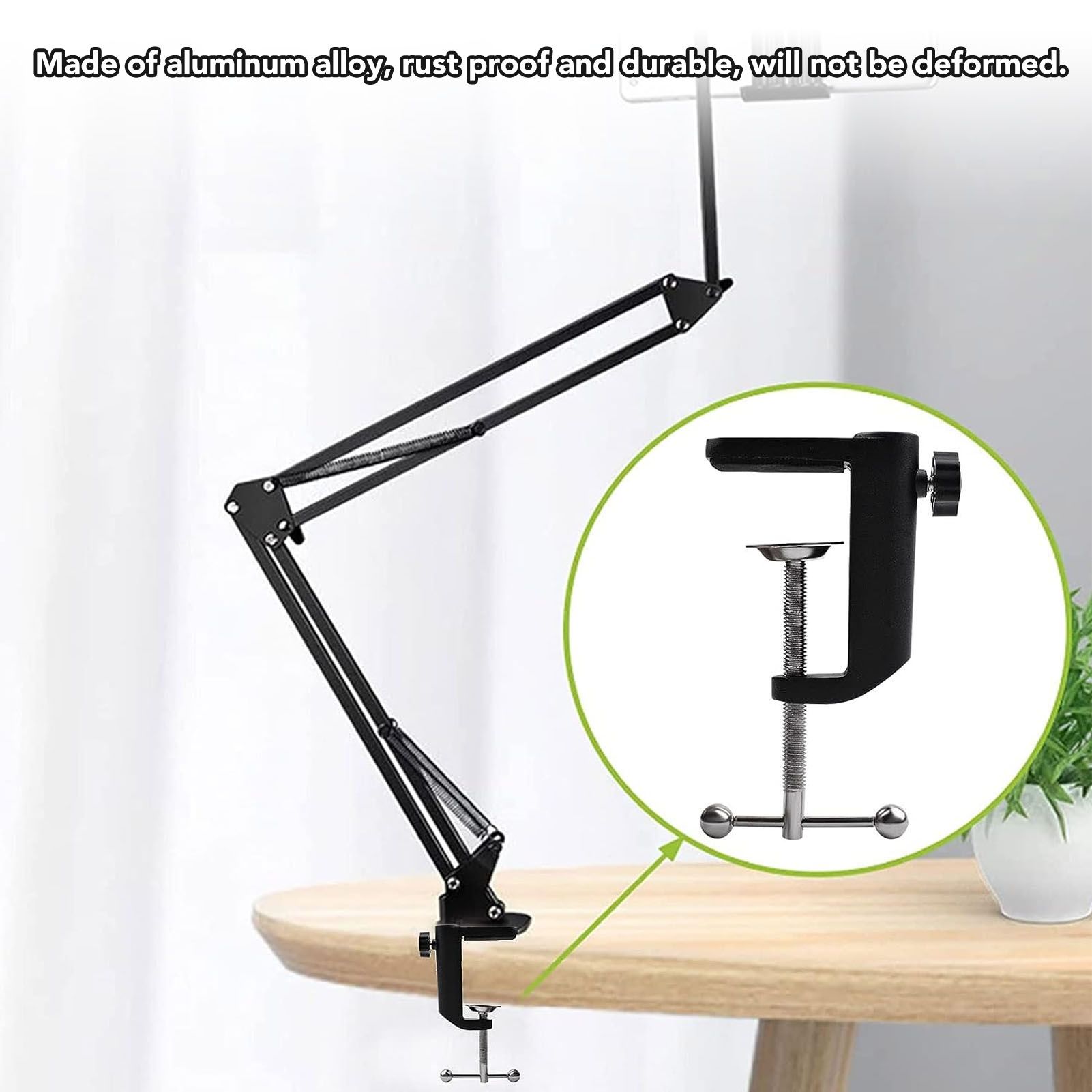 Desk C Clamp Aluminum Black 2.4inch 61mm Desk Table Mount Clamp for Desktop view 15