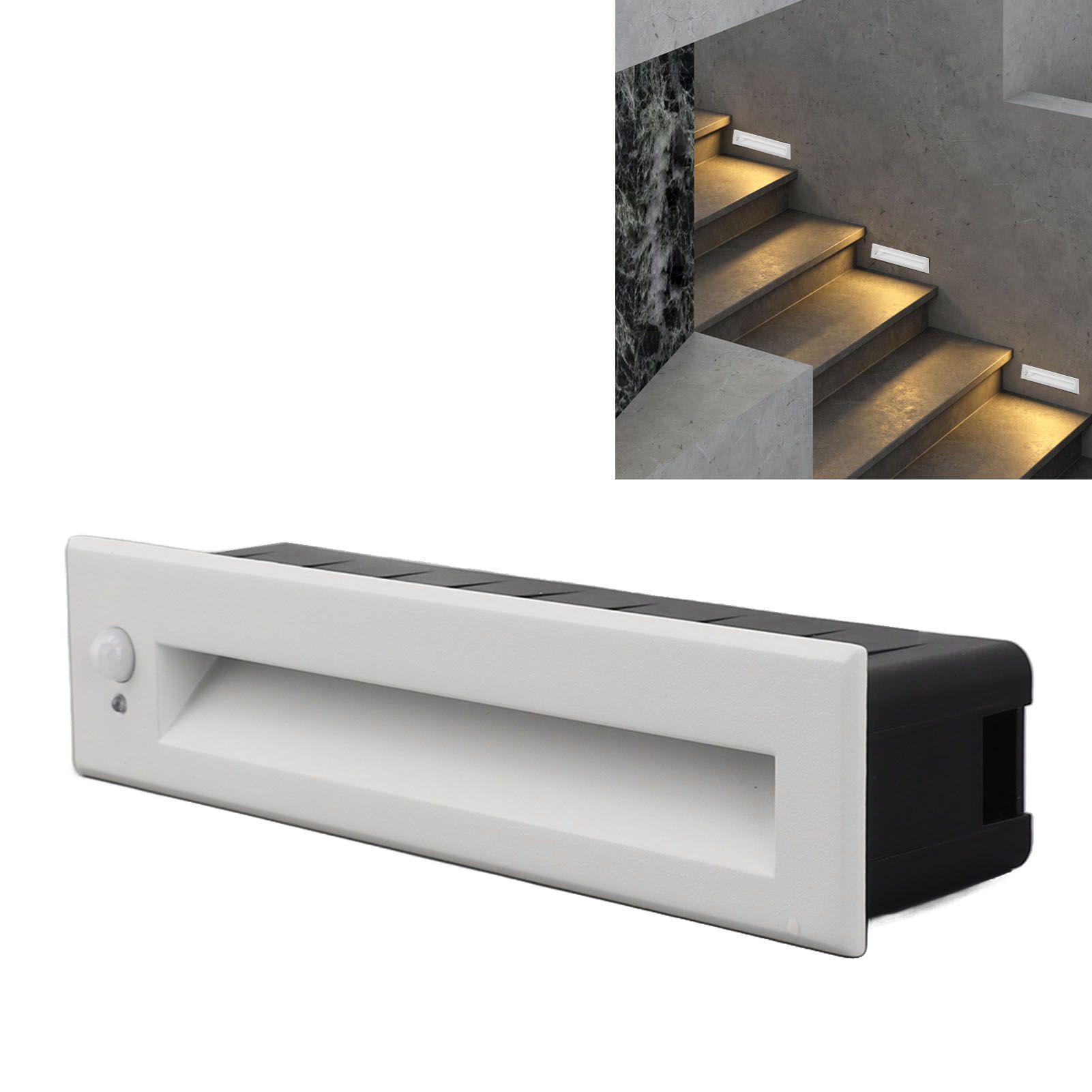 Recessed Sensing Step Light Frosted White LED Stair Light for Hallway Closet view 12