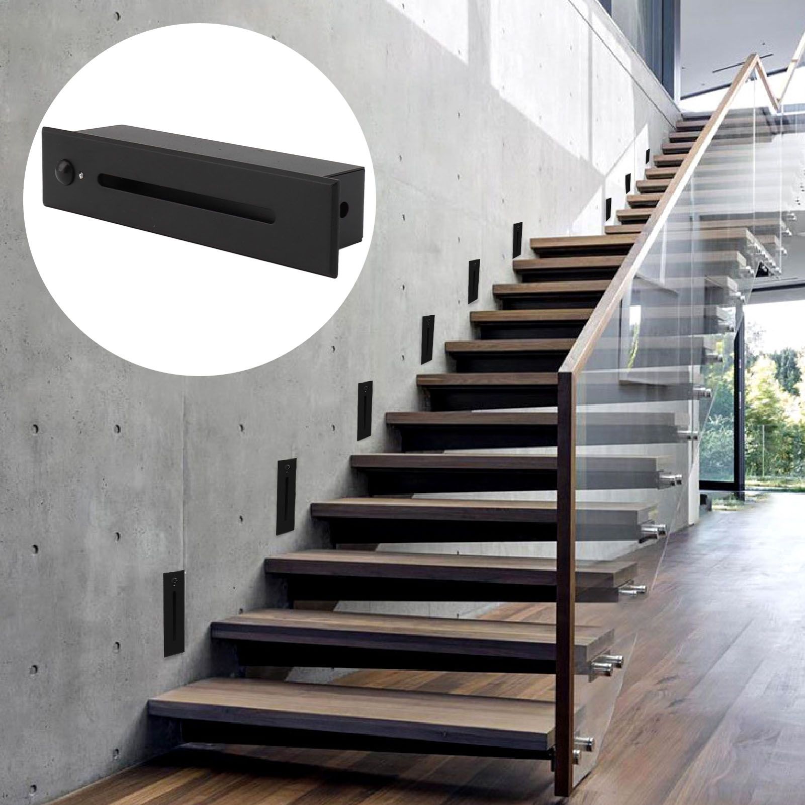 LED Stair Light 4000K Motion Sensor Step Light IP65 Waterproof Embedded Corner view 11