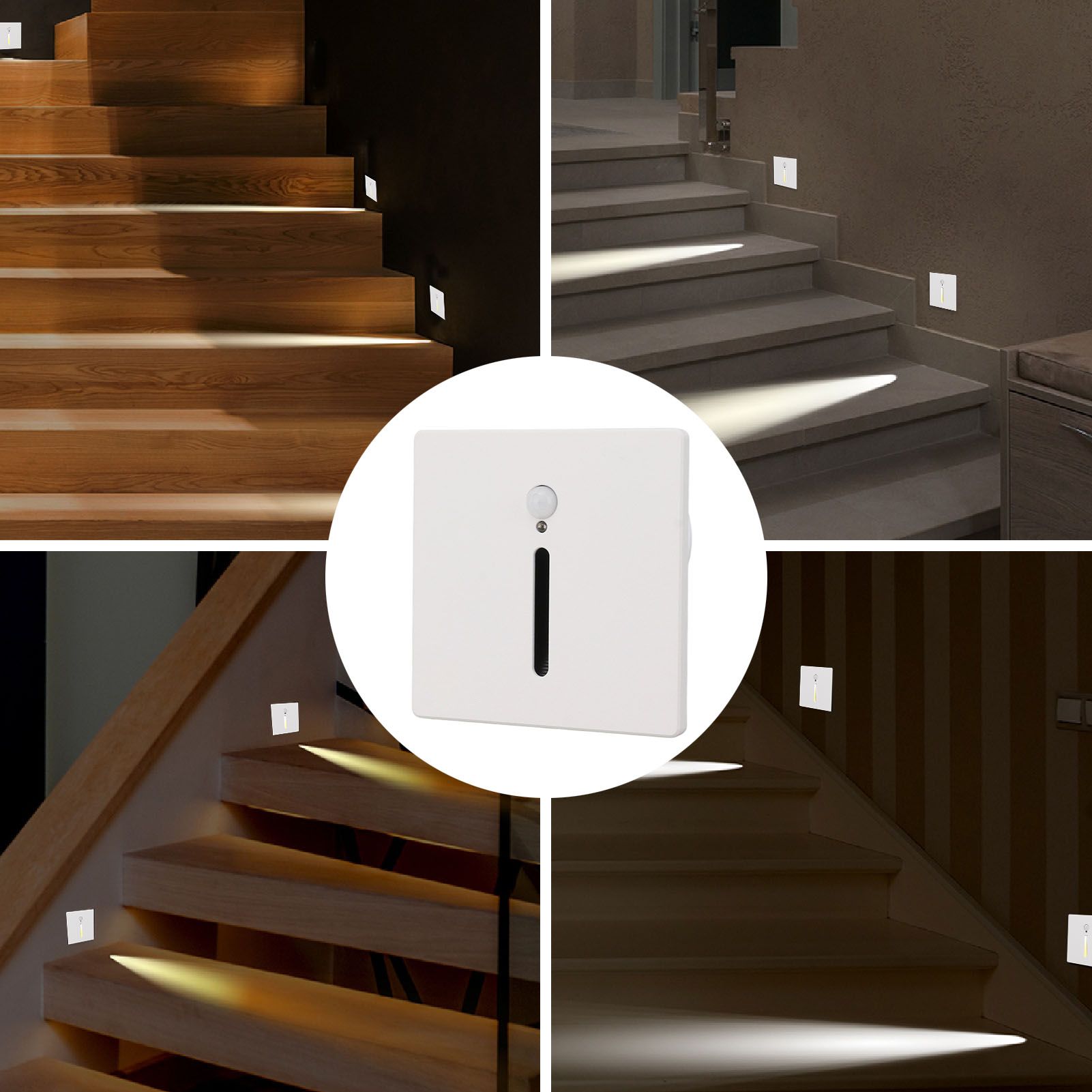 LED Step Light 3W Recessed Motion Seneor Dusk to Dawn Sensor 4000K Stair Light view 11