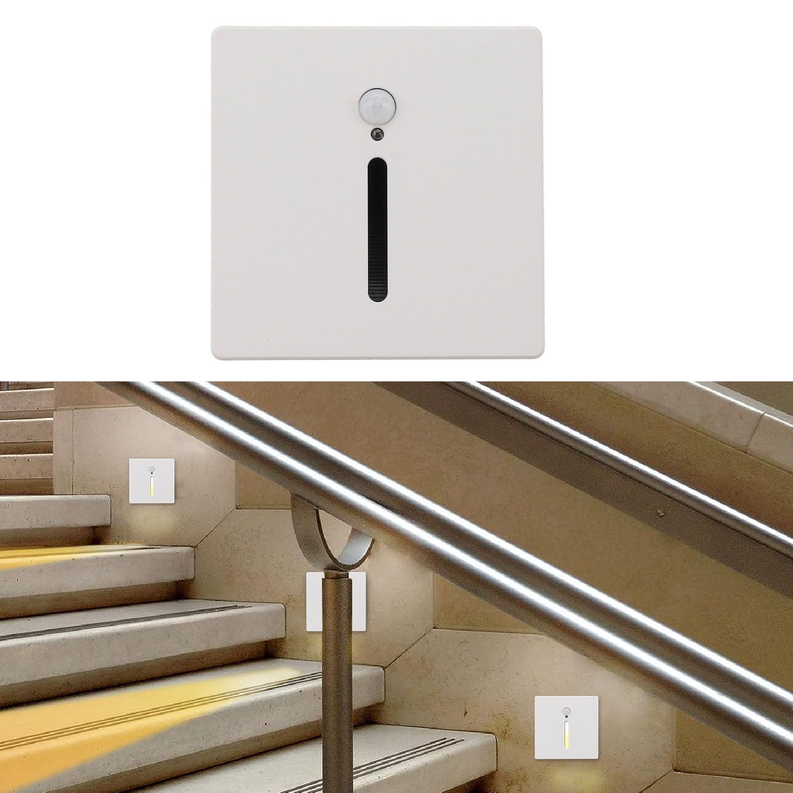 LED Step Light 3W Recessed Motion Seneor Dusk to Dawn Sensor 4000K Stair Light view 12