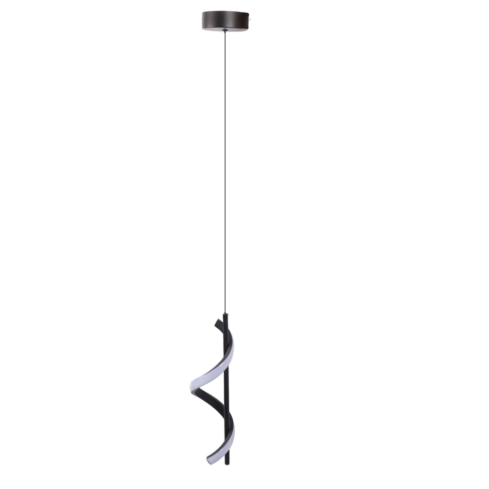 Spiral LED Pendant Light Black Glareless Bright Eyes Protection LED Hanging view 5