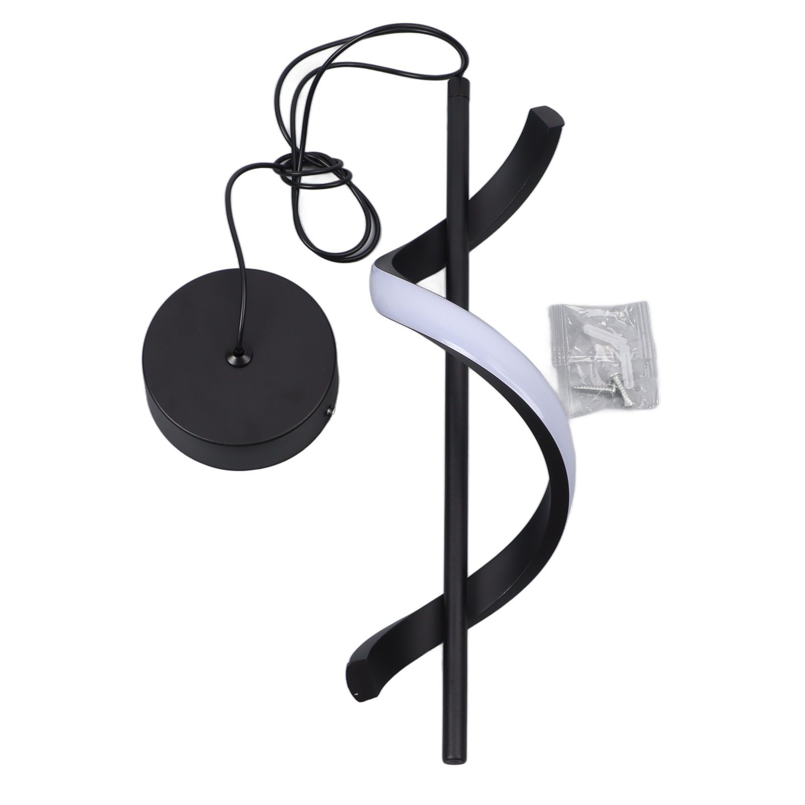 Spiral LED Pendant Light Black Glareless Bright Eyes Protection LED Hanging
