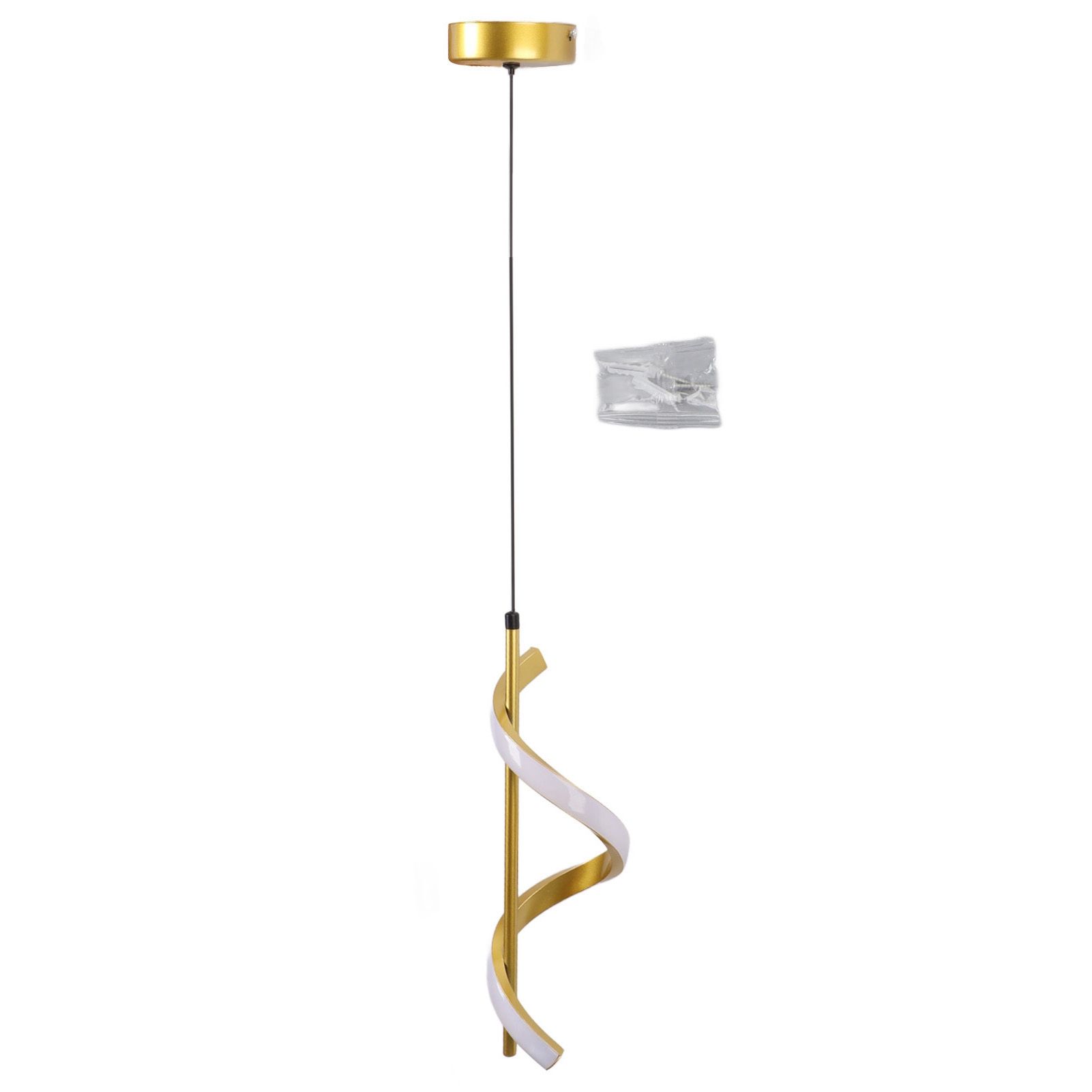 Spiral LED Pendant Light Gold Color High Brightness Eyes Protection LED