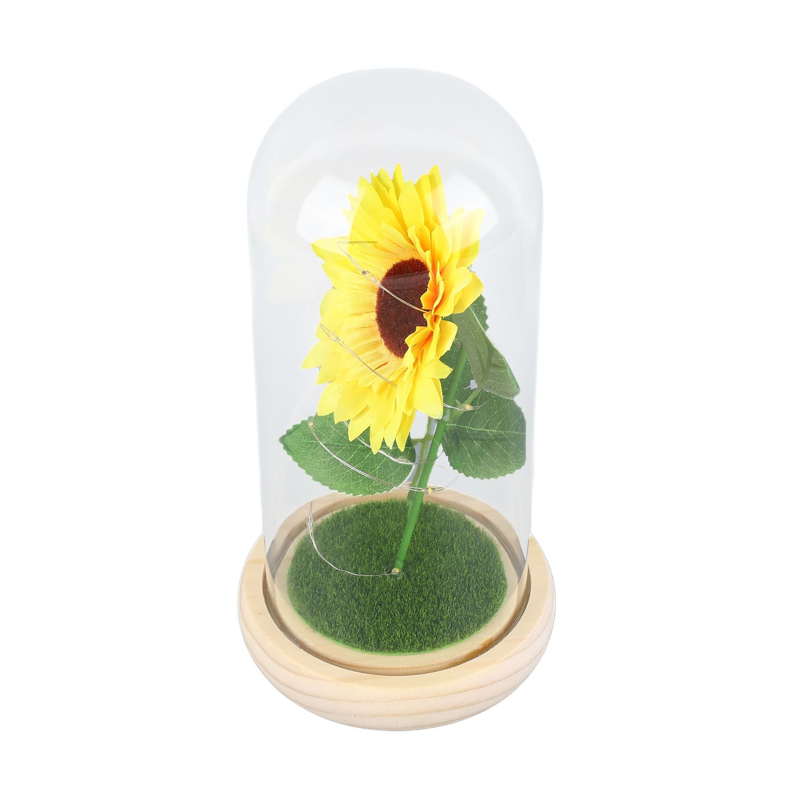 Simulation Sunflower Glass Cover Decoration Luminous LED Artificial Eternal view 2