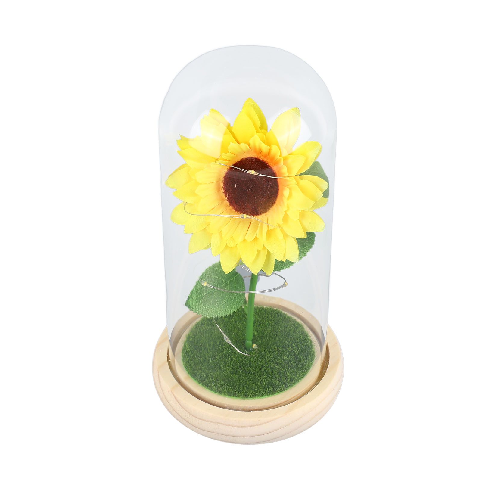 Simulation Sunflower Glass Cover Decoration Luminous LED Artificial Eternal view 3