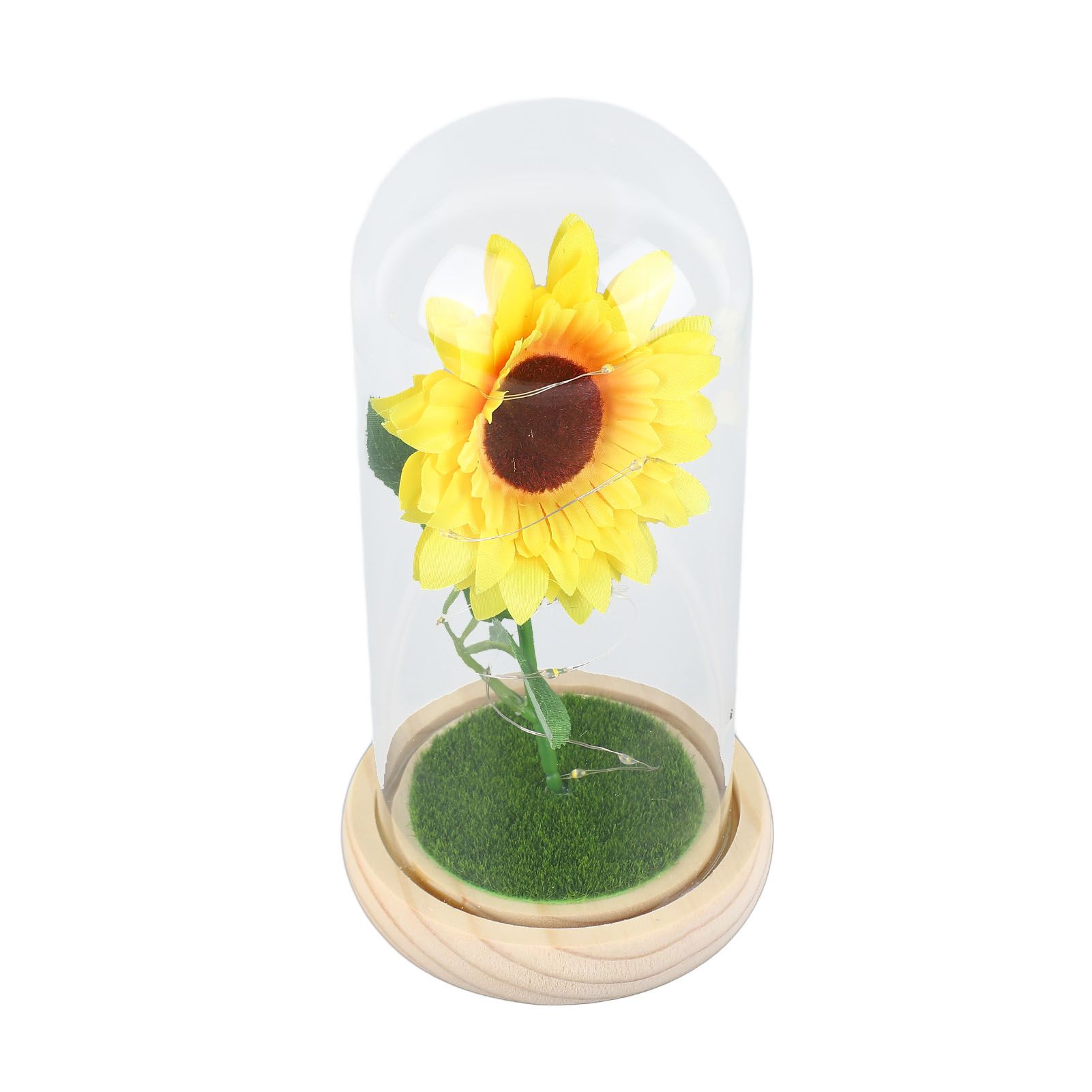 Simulation Sunflower Glass Cover Decoration Luminous LED Artificial Eternal view 4