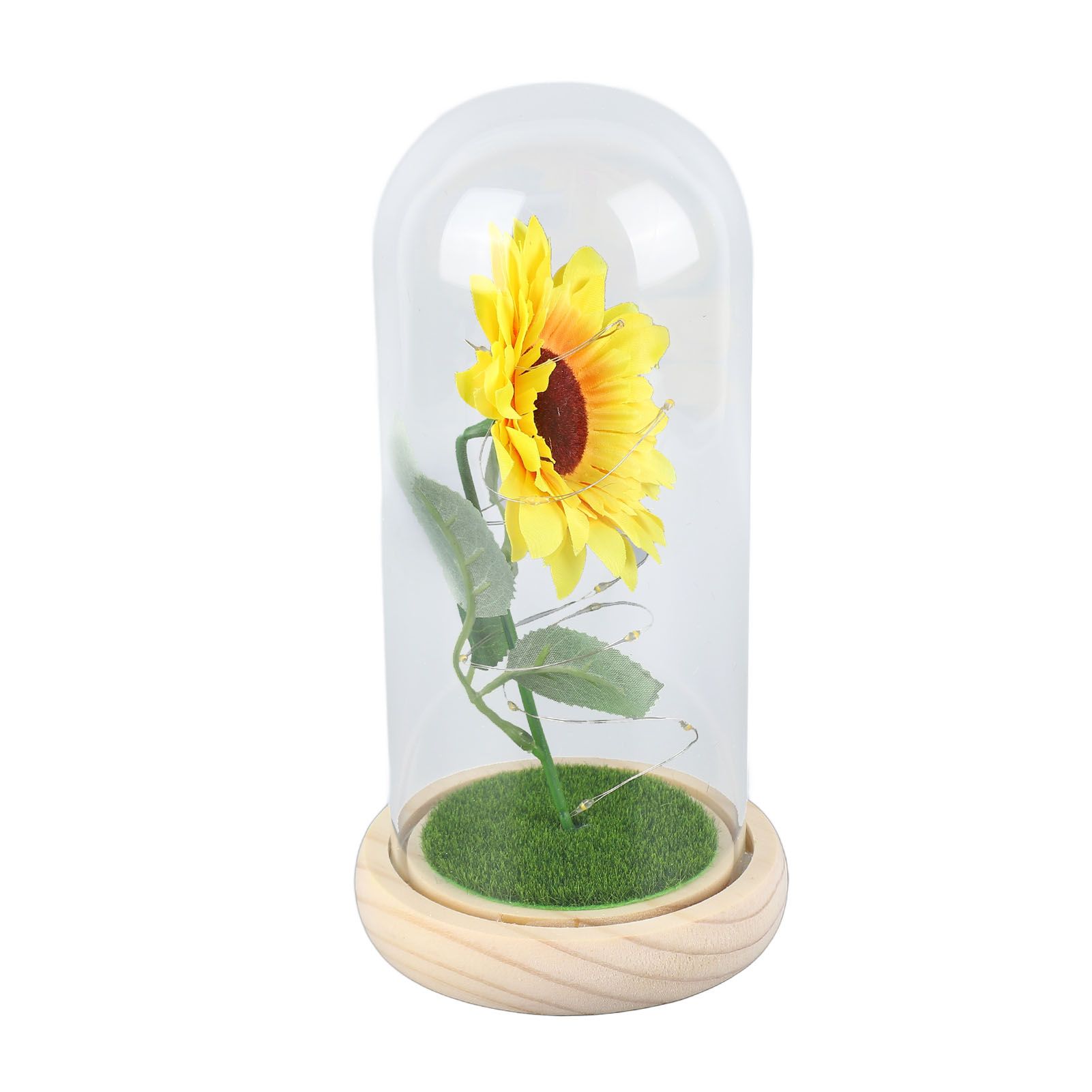 Simulation Sunflower Glass Cover Decoration Luminous LED Artificial Eternal view 6
