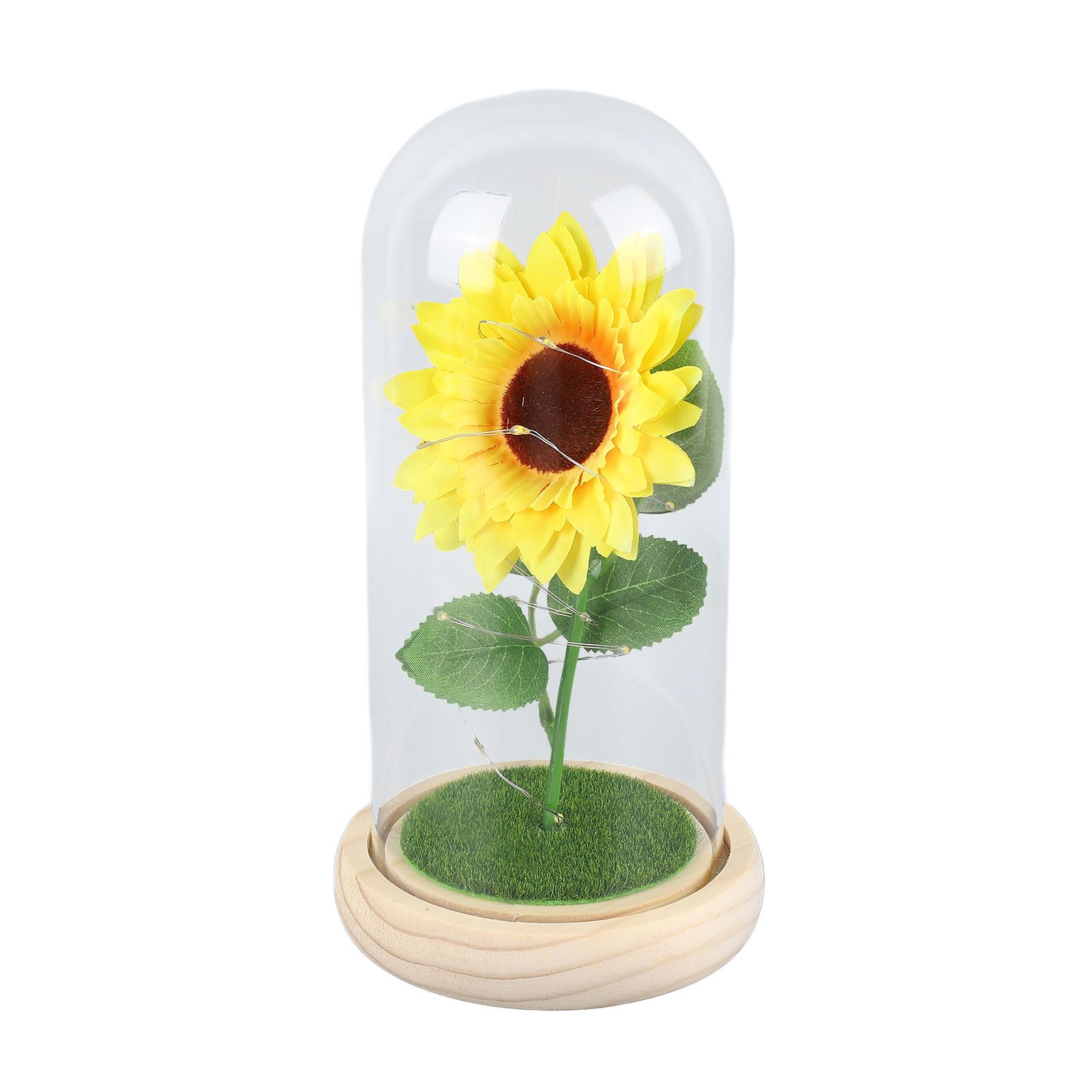 Simulation Sunflower Glass Cover Decoration Luminous LED Artificial Eternal view 7