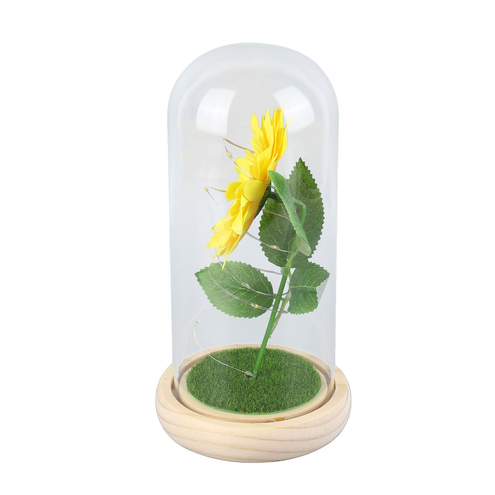 Simulation Sunflower Glass Cover Decoration Luminous LED Artificial Eternal view 8