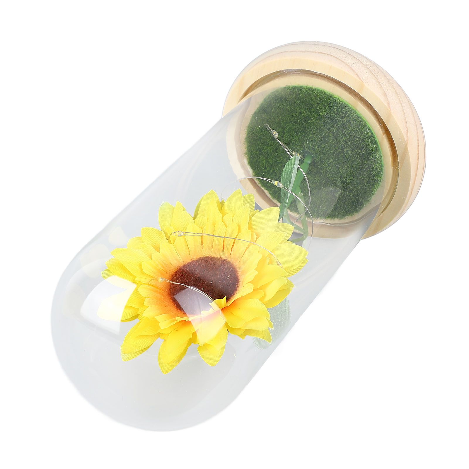 Simulation Sunflower Glass Cover Decoration Luminous LED Artificial Eternal view 9