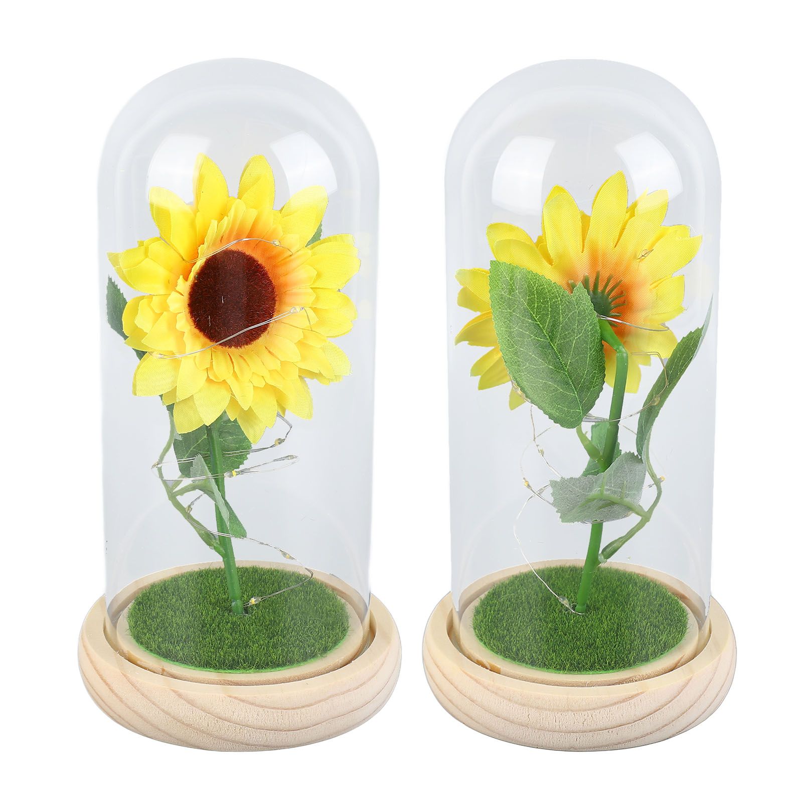 Simulation Sunflower Glass Cover Decoration Luminous LED Artificial Eternal view 10