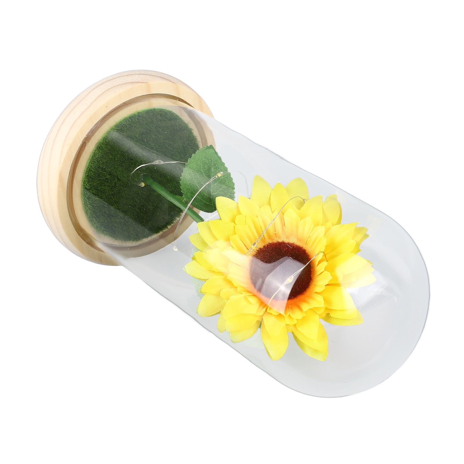 Simulation Sunflower Glass Cover Decoration Luminous LED Artificial Eternal view 13