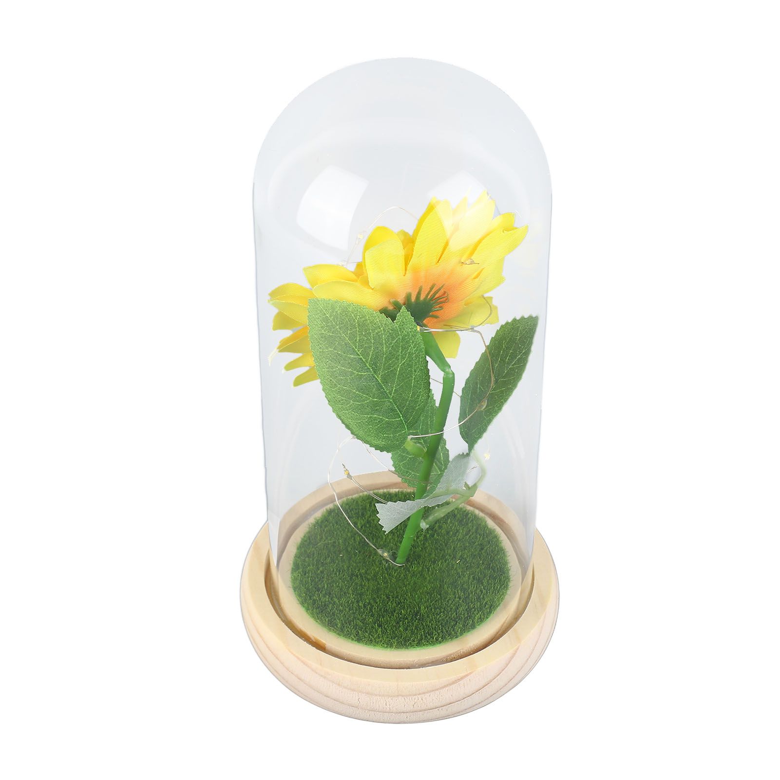 Simulation Sunflower Glass Cover Decoration Luminous LED Artificial Eternal view 14