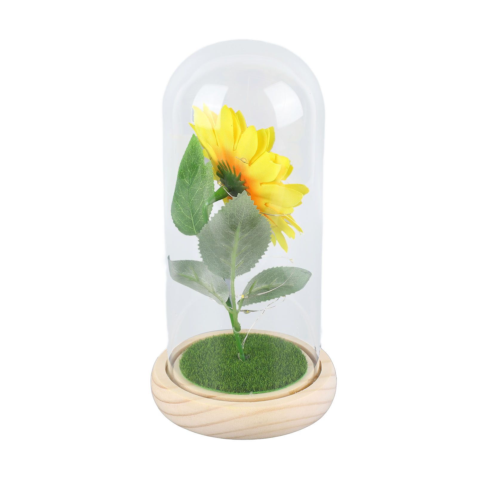 Simulation Sunflower Glass Cover Decoration Luminous LED Artificial Eternal view 15