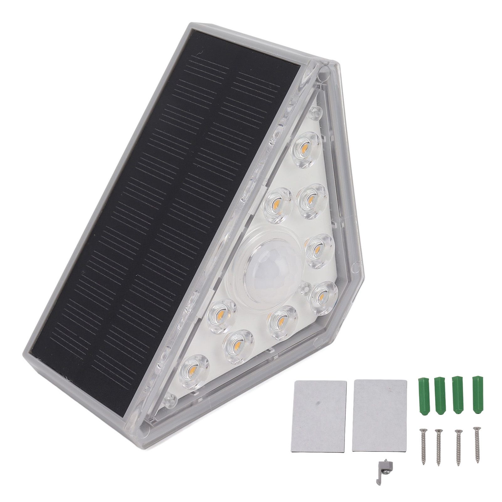 2 Set Solar Stair Lights 9 LEDs IP68 Waterproof Inductive Solar Step Lights